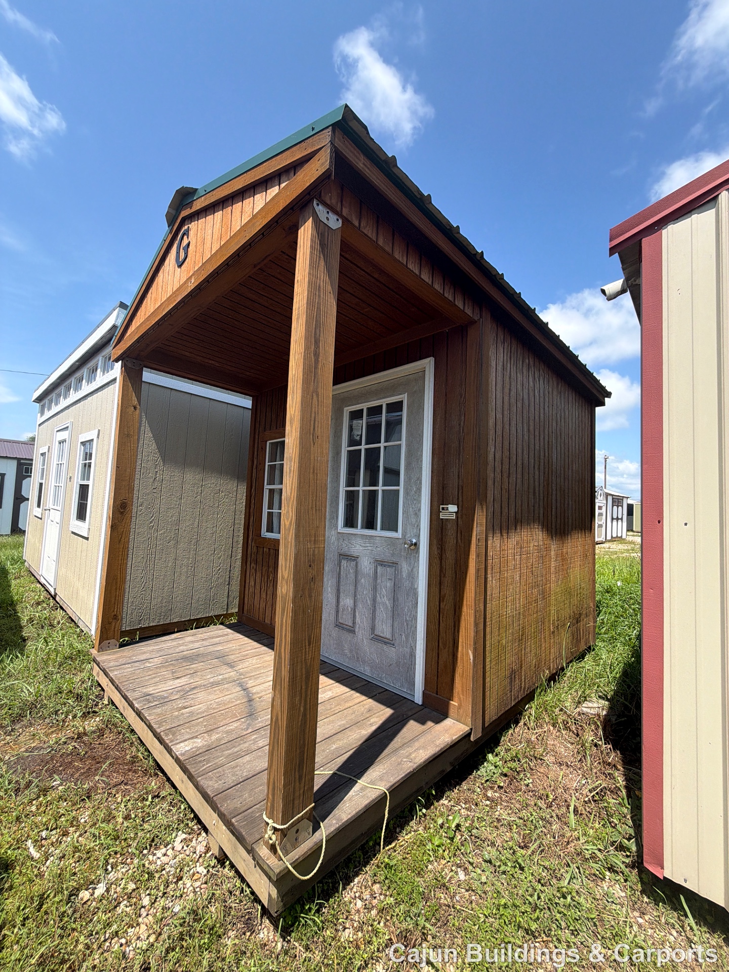 8x12 Cabin at Cajun Buildings and Carports