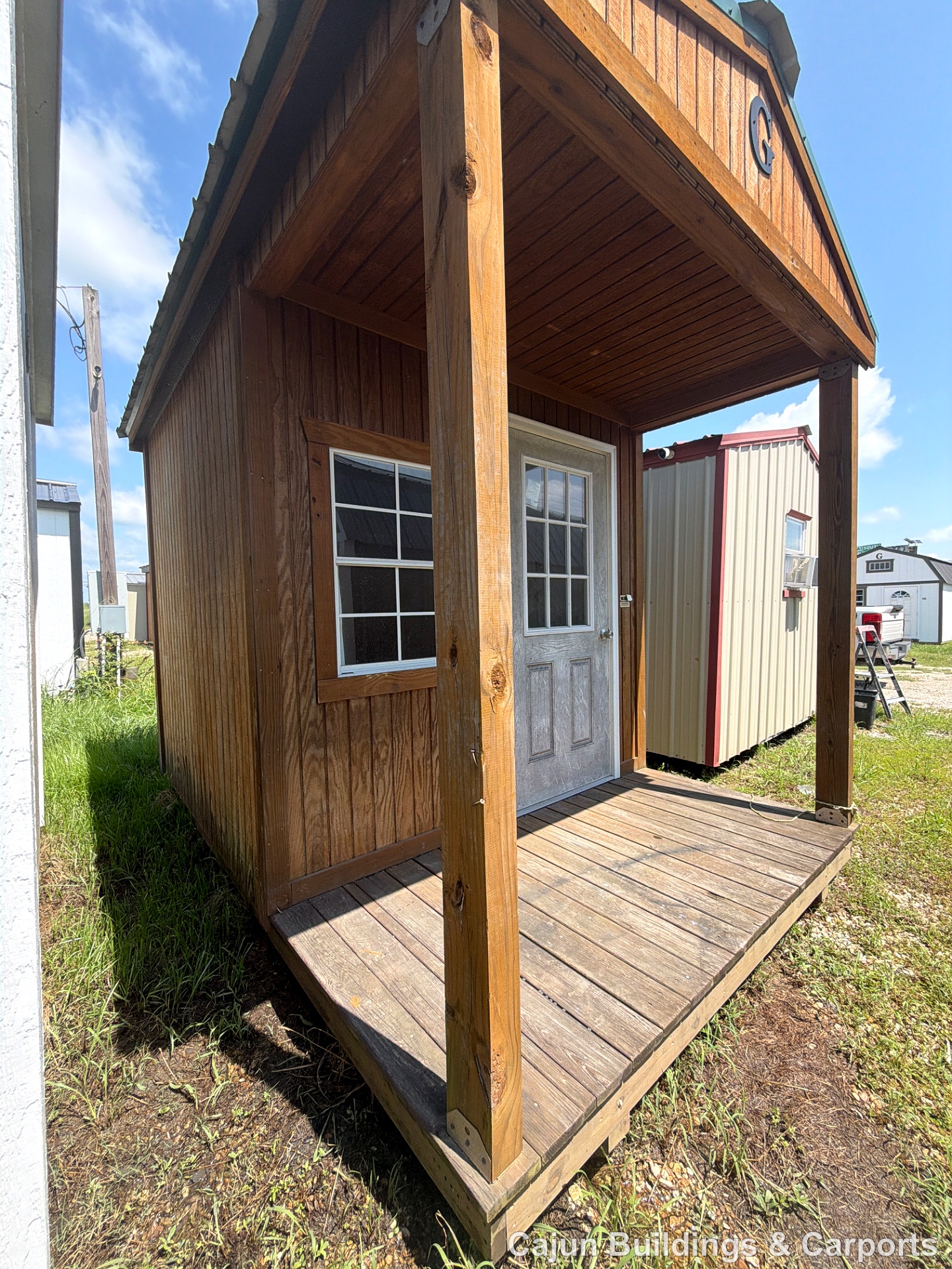 8x12 Cabin at Cajun Buildings and Carports