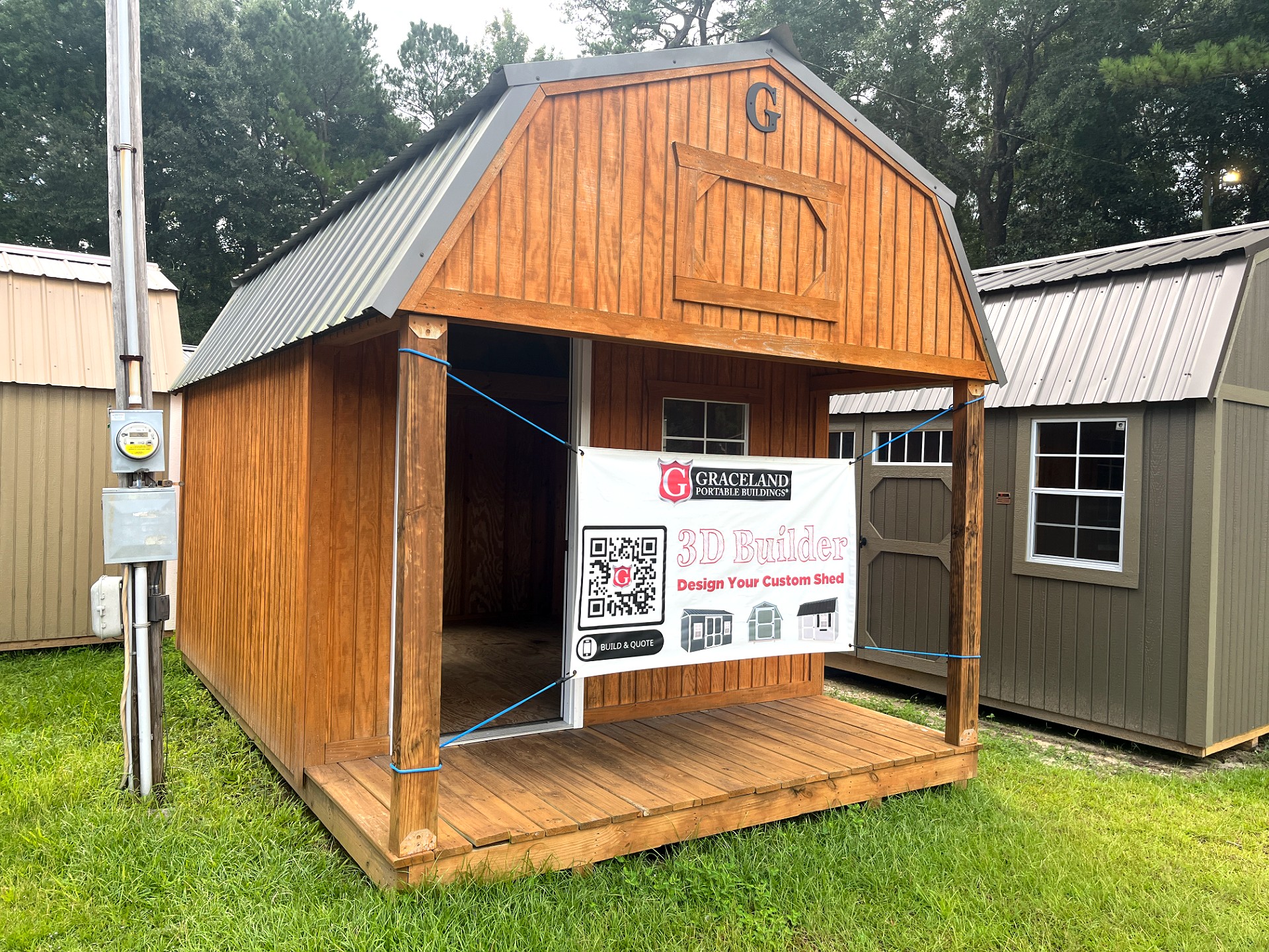 10x16 Lofted Barn Cabin at Portable Buildings of Ravenel