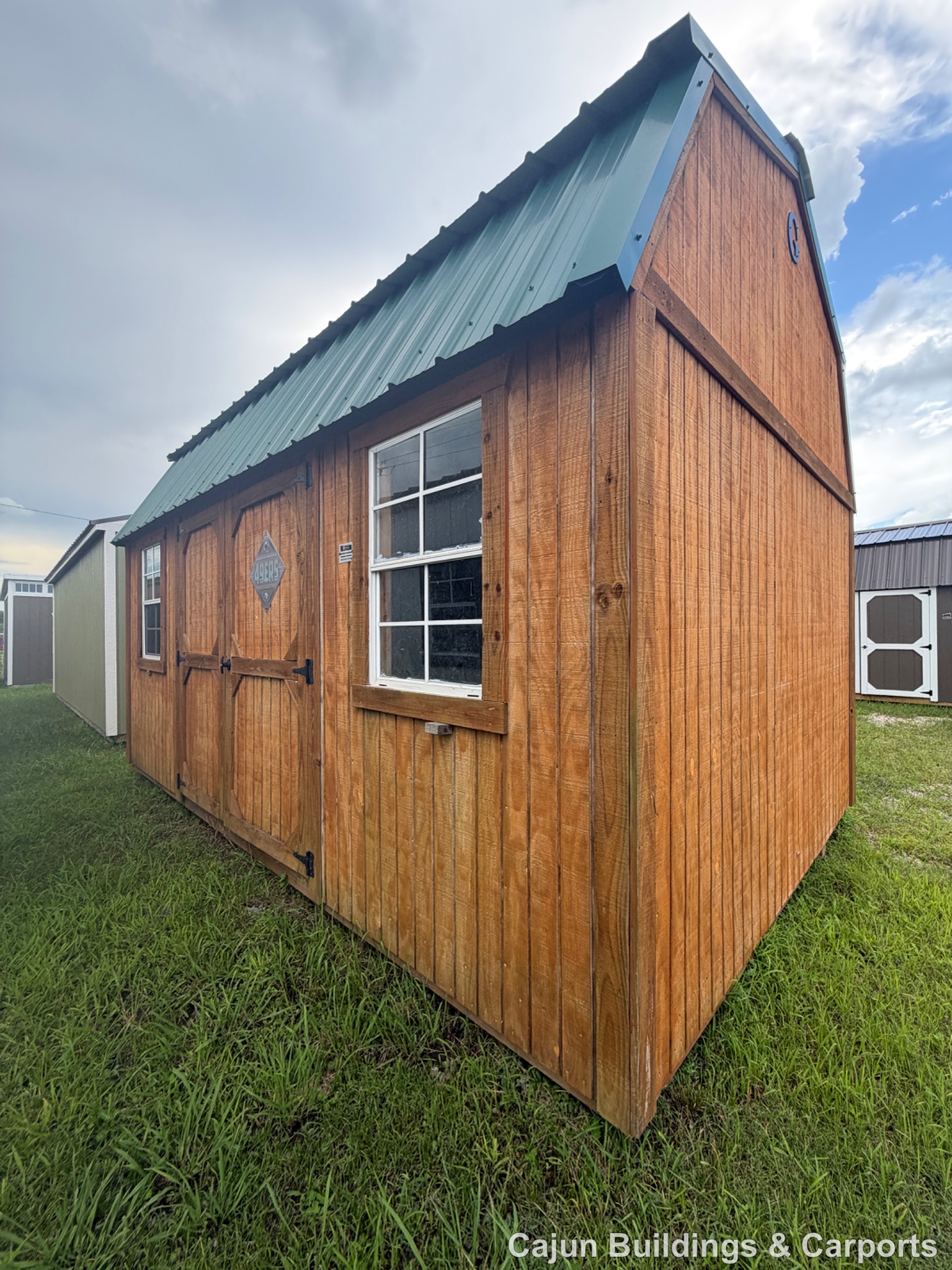 10x16 Side Lofted Barn at Cajun Buildings and Carports