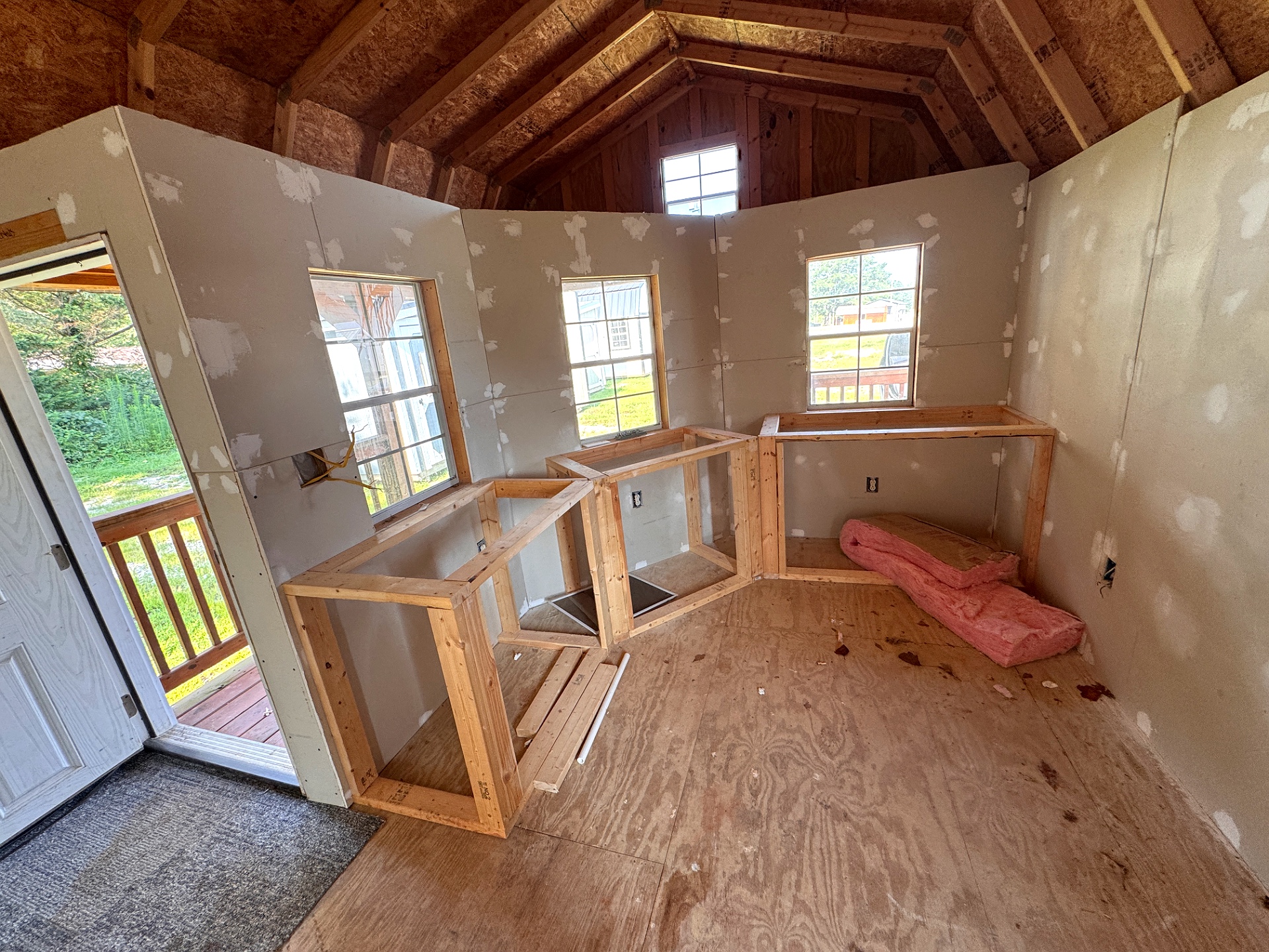 14x32 Wrap Around Porch Lofted Barn Cabin at Graceland of Cumming