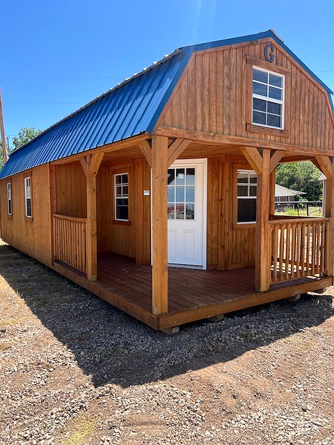 12x32 Wrap Around Porch Lofted Barn Cabin at 405 Equipment LLC AKA 405 Structures!