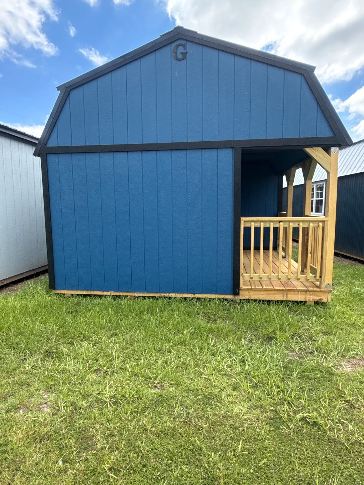 14x40 Corner Porch Lofted Barn Cabin at Willis Buildings