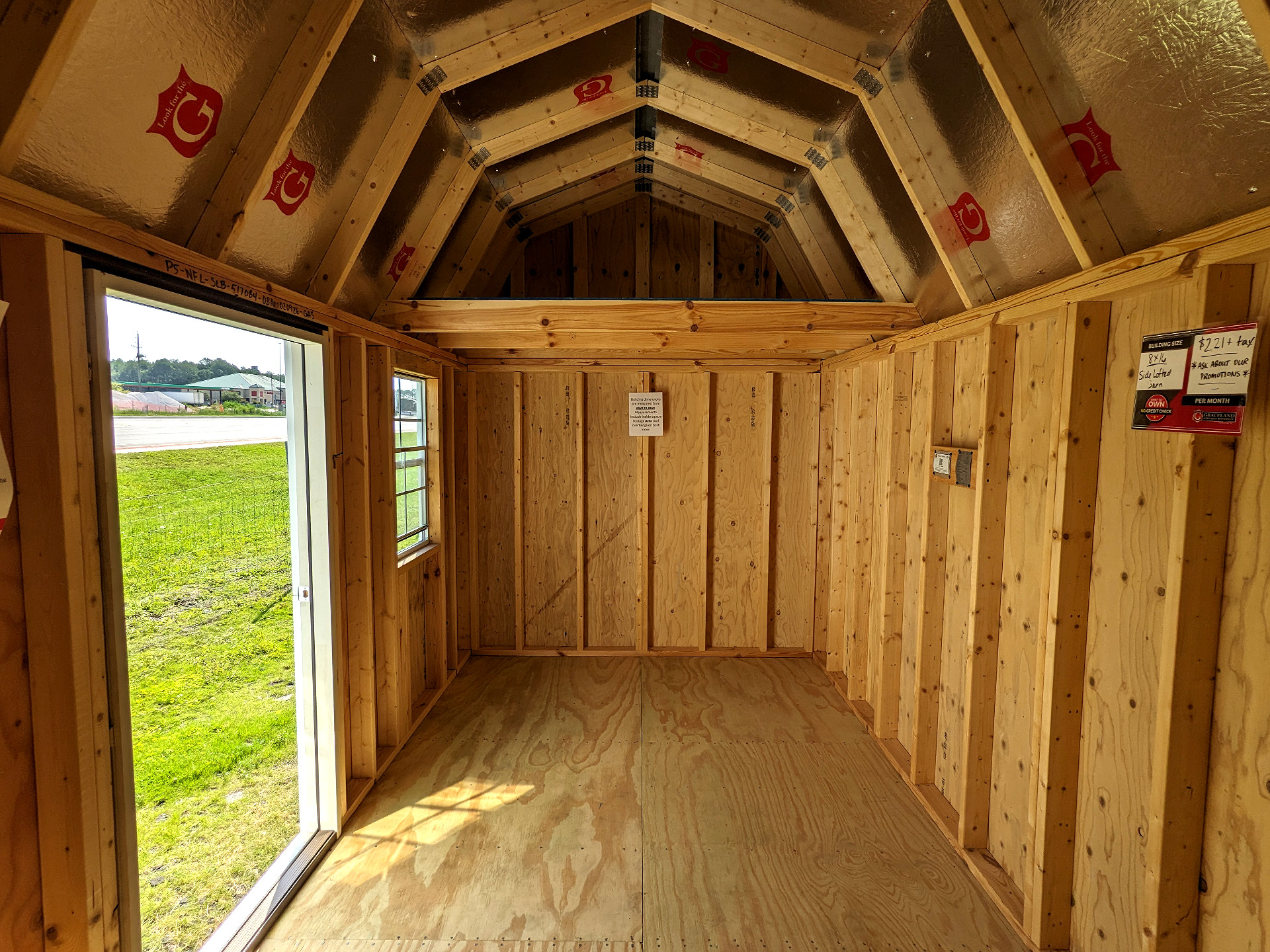 8x16 Side Lofted Barn at Graceland Storage Sheds and Buildings of Kingsland