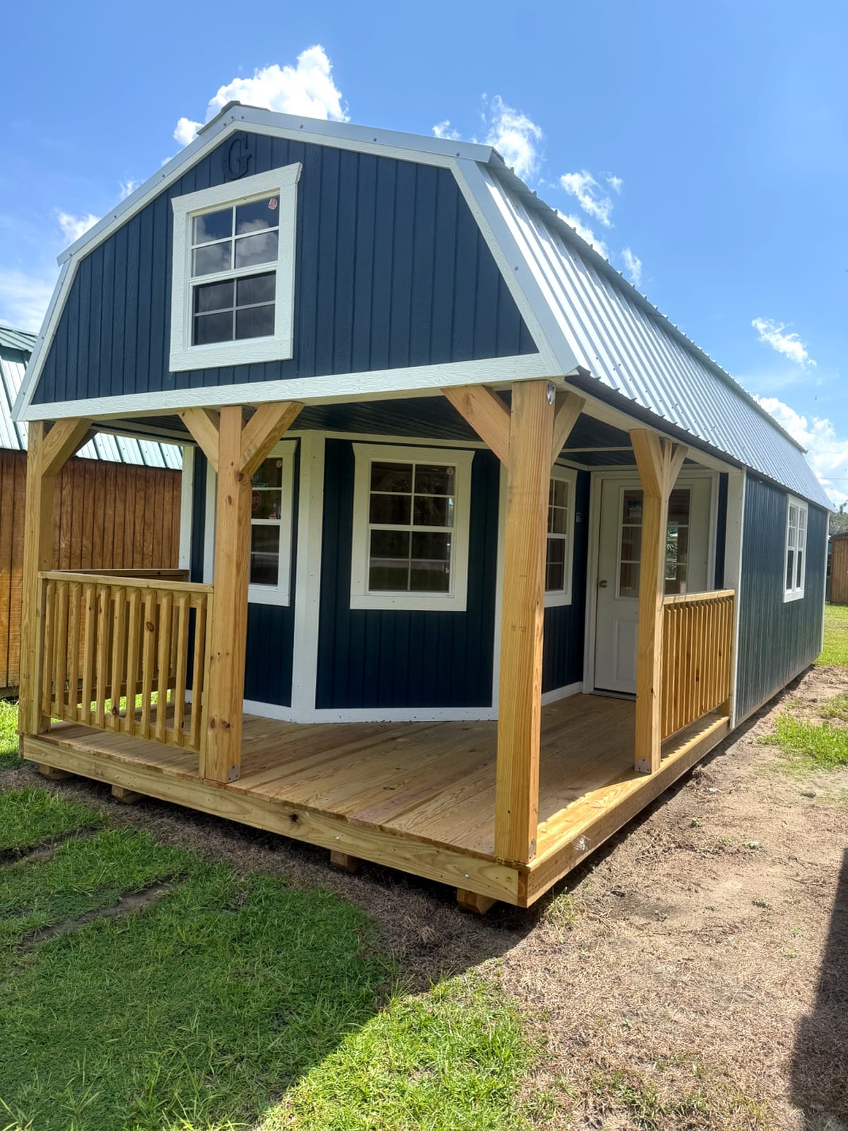 12x32 Wrap Around Porch Lofted Barn Cabin at Moultrie Lot- Willis Buildings