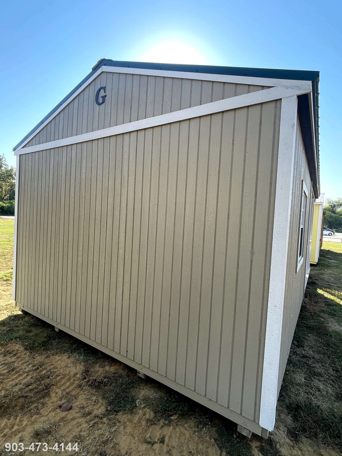 14x24 Corner Porch Cabin at Tyler Lot- ETX Steel Tyler