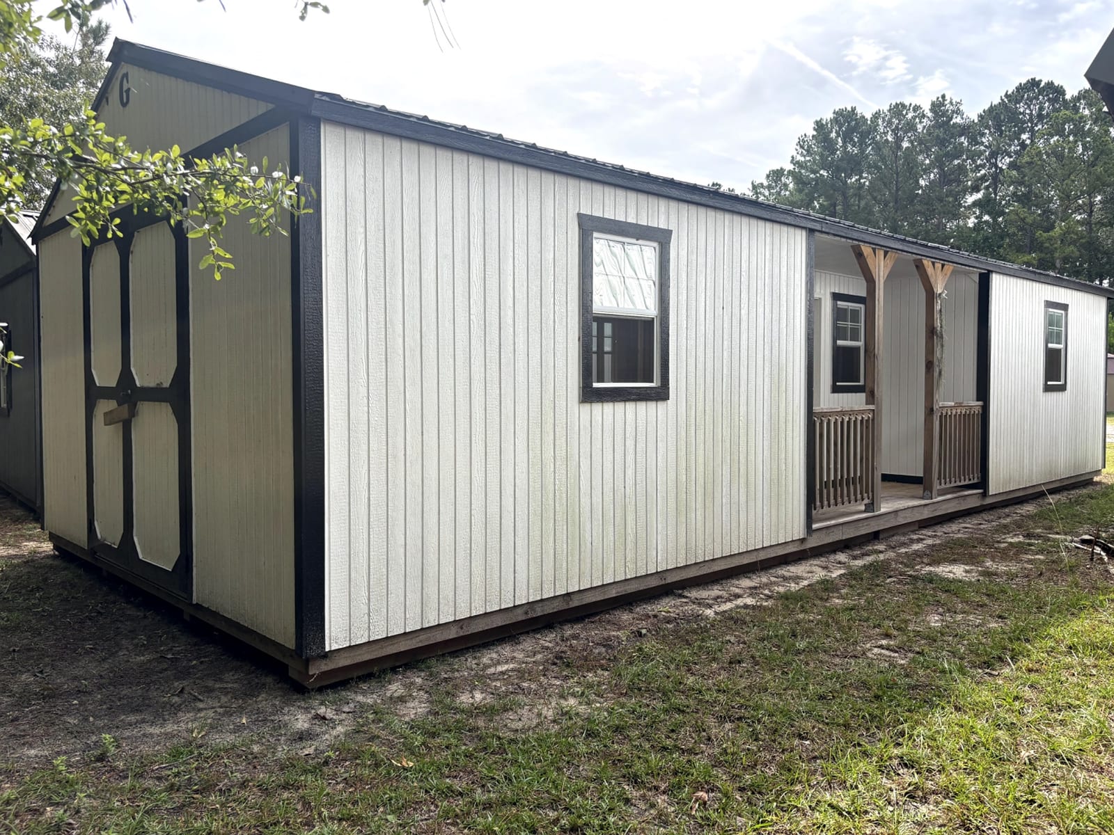 16x40 Corner Porch Cabin at Portable Buildings of Ravenel