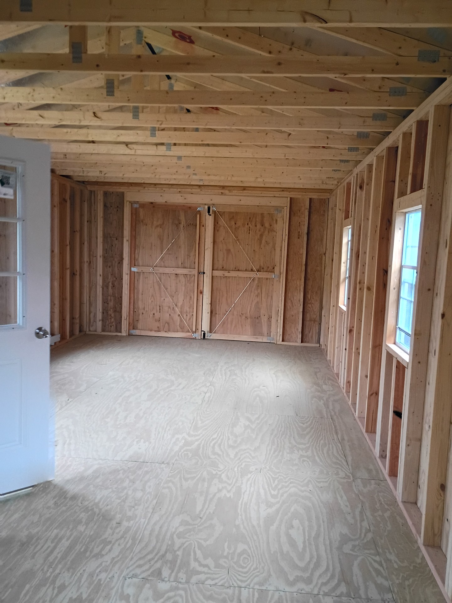 14x32 Corner Porch Cabin at Jimmy's Portable Buildings of Savannah, TN