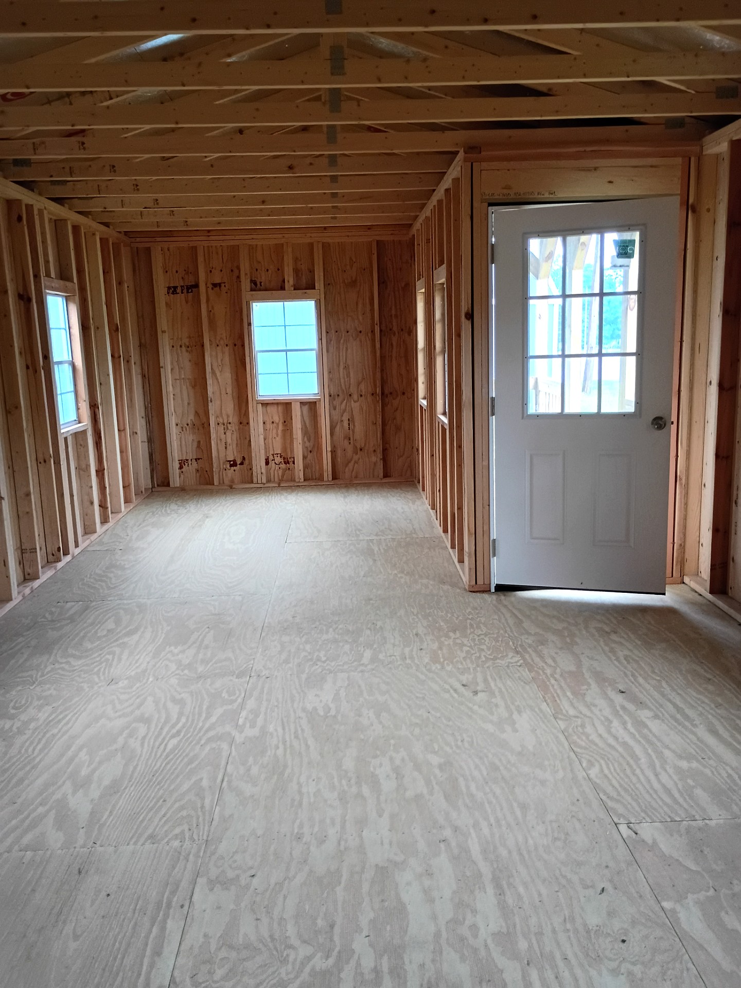 14x32 Corner Porch Cabin at Jimmy's Portable Buildings of Savannah, TN