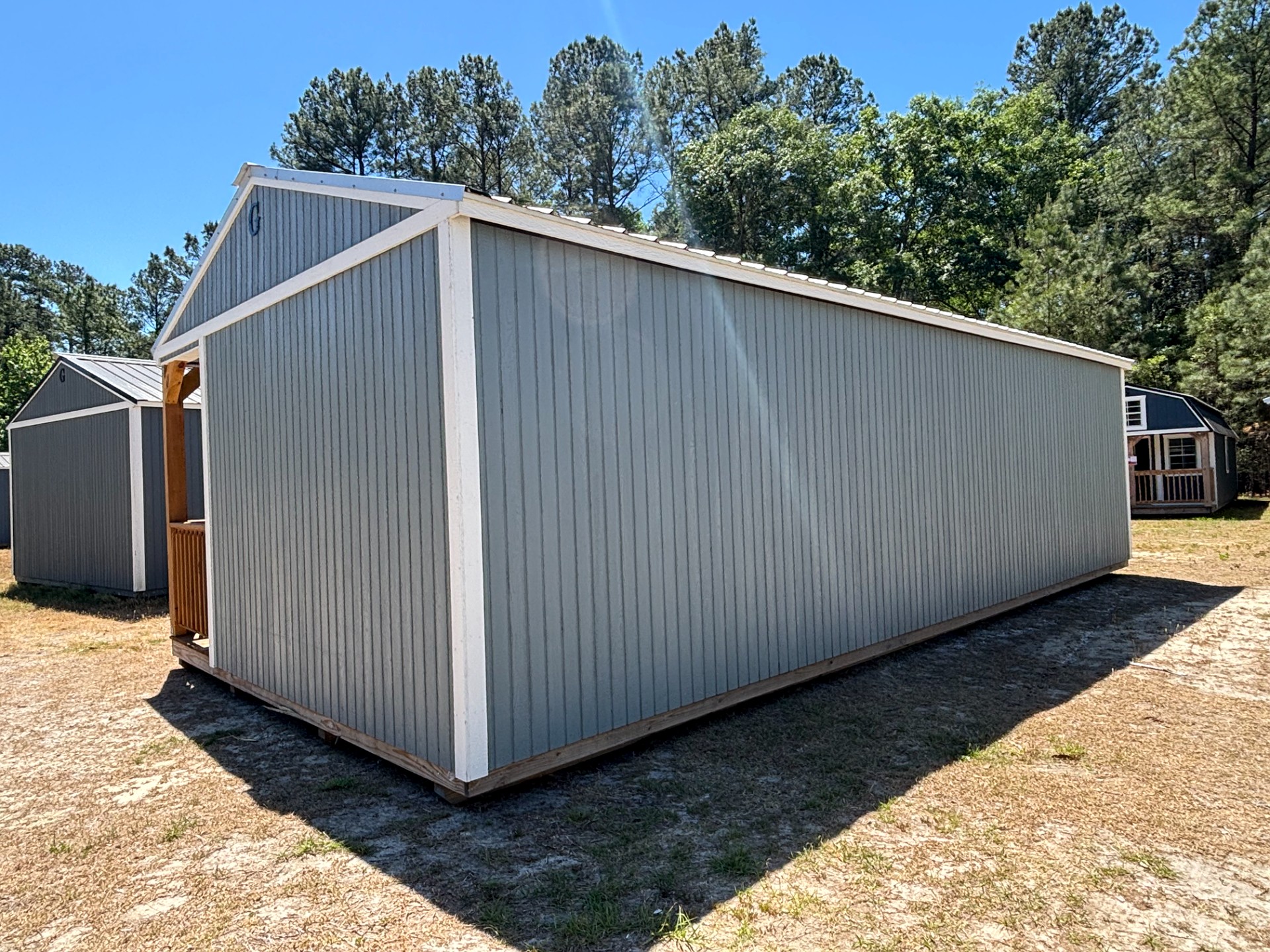 16x32 Corner Porch Cabin at Portable Buildings of Ravenel
