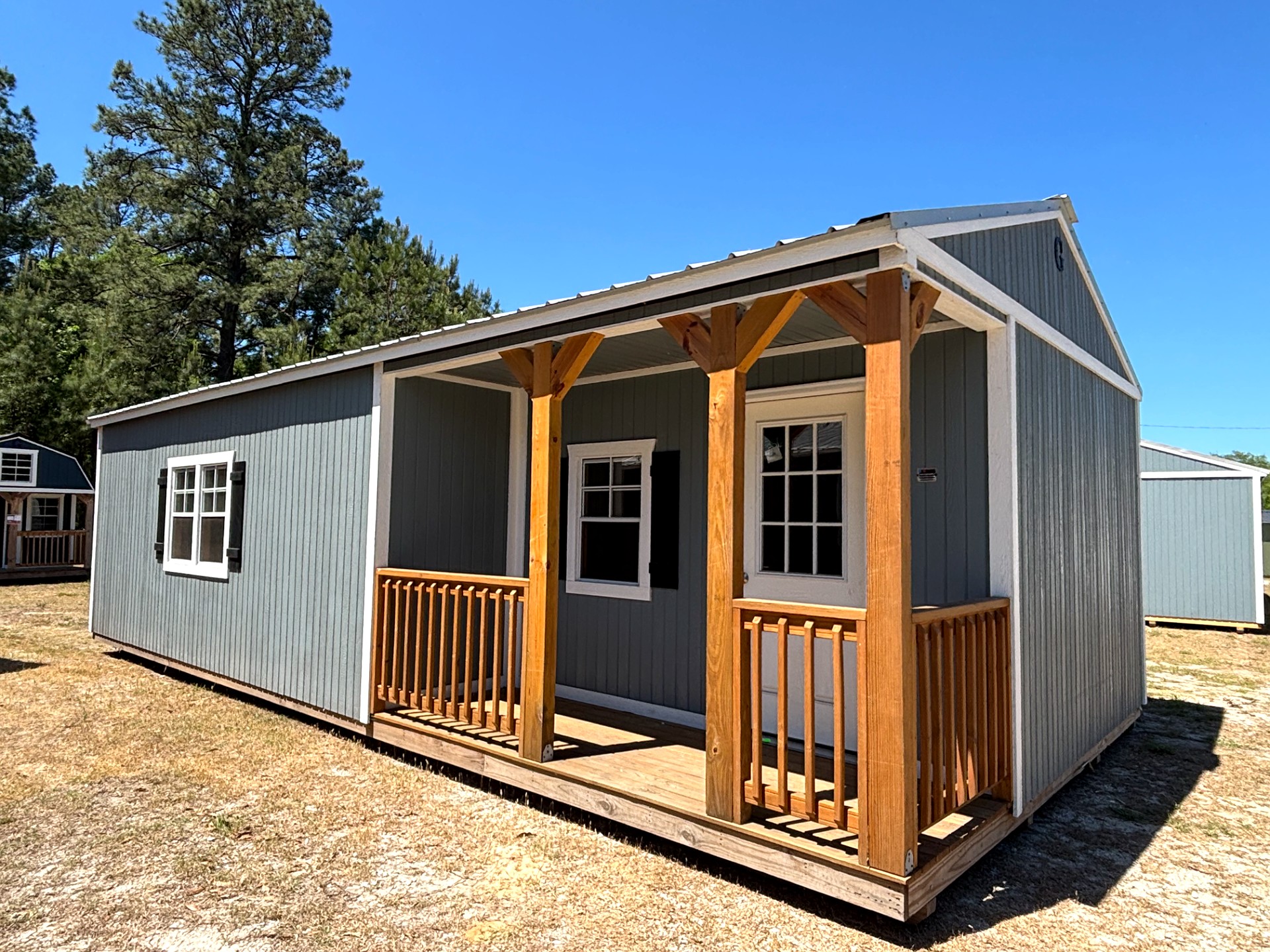 16x32 Corner Porch Cabin at Portable Buildings of Ravenel