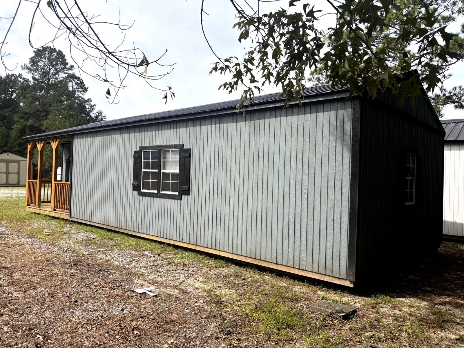 16x40 Corner Porch Cabin at Portable Buildings of Ravenel