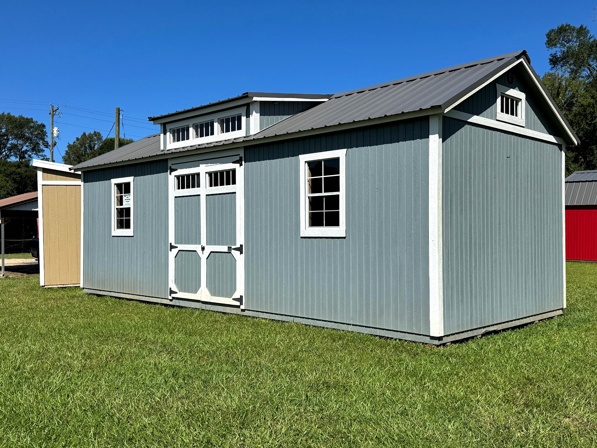 12x28 Dormer Shed at Southern Ag Equipment, LLC - Saint Francisville, Louisiana