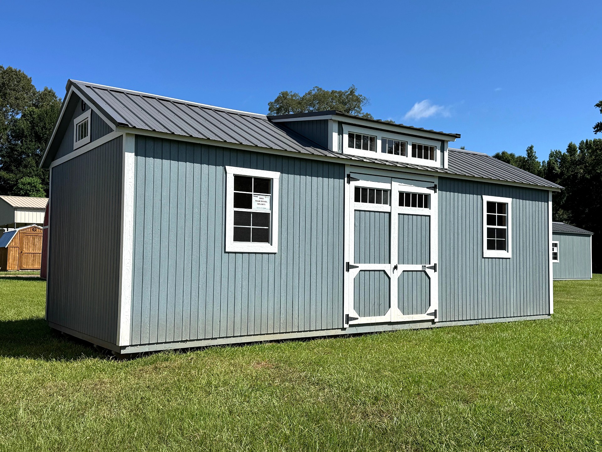 12x28 Dormer Shed at Southern Ag Equipment, LLC - Saint Francisville, Louisiana