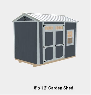 8x12 Garden Shed at Graceland of Bay Minette