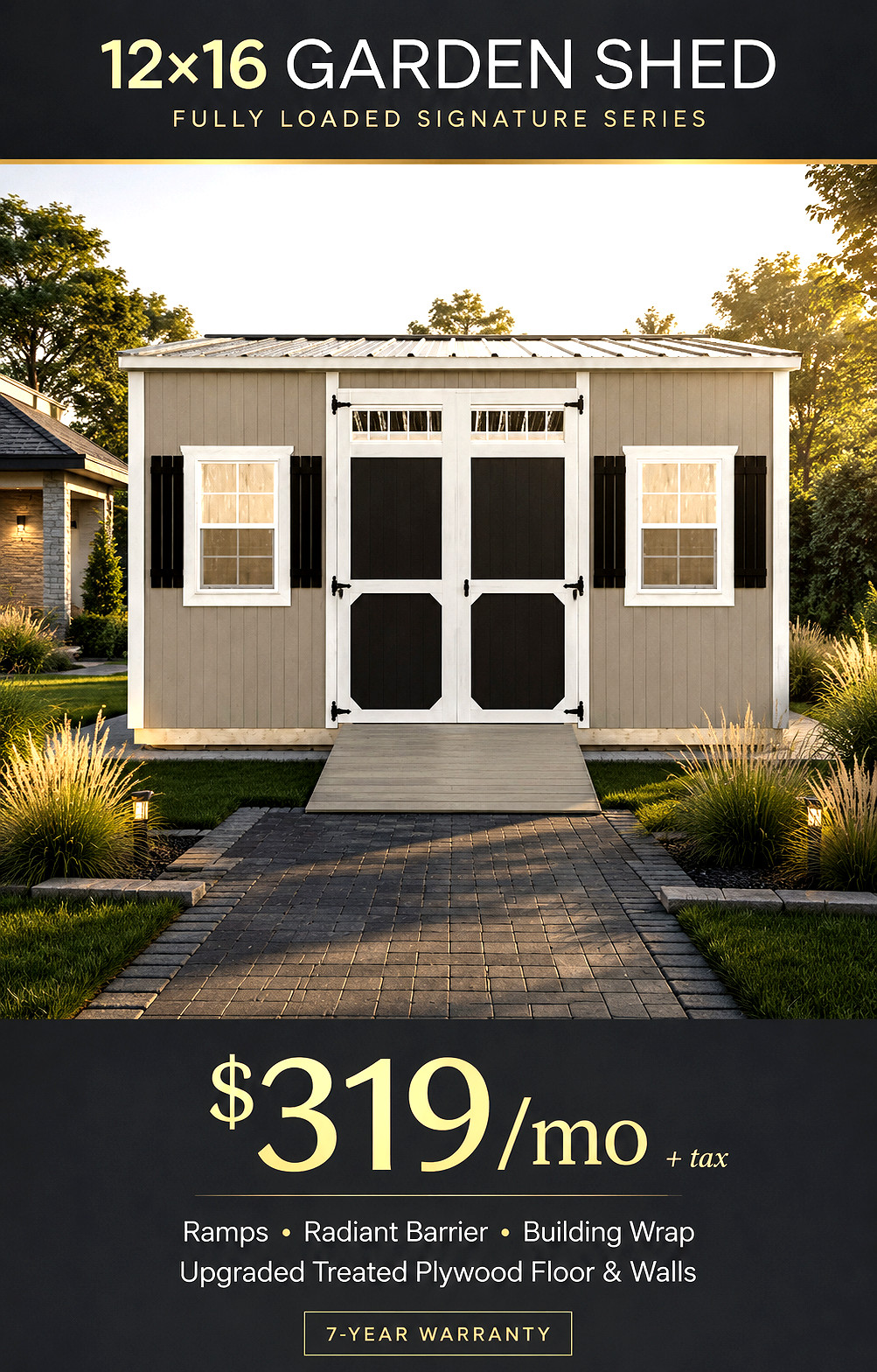 12x16 Garden Shed at ACE Buildings - Graceland of Corpus Christi