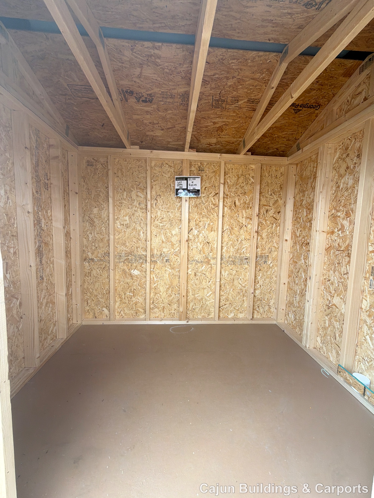 6x8 Garden Shed at Cajun Buildings and Carports