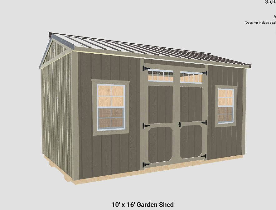 10x16 Garden Shed at ACE Buildings - Graceland of Corpus Christi