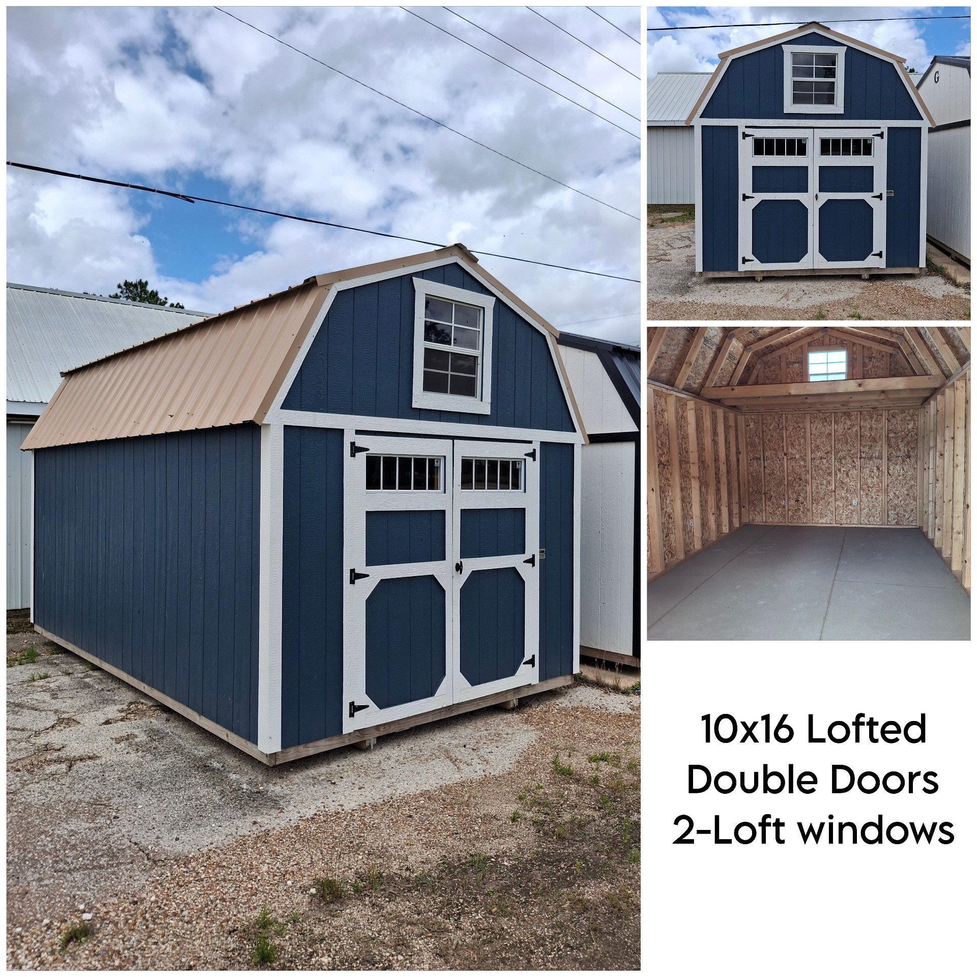 10x16 Lofted Barn at Kirbyville Lot - Essex Bros