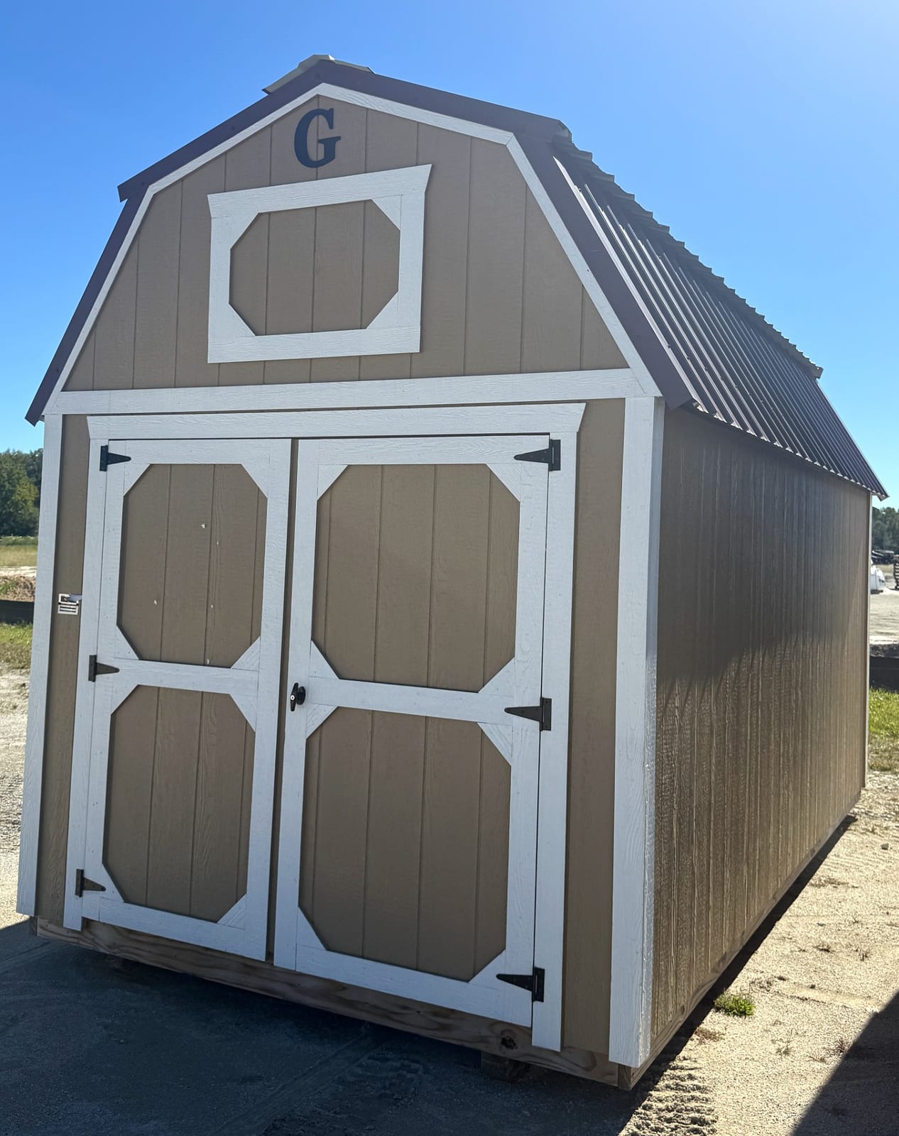8x16 Lofted Barn at Alpha1 Storage Solutions