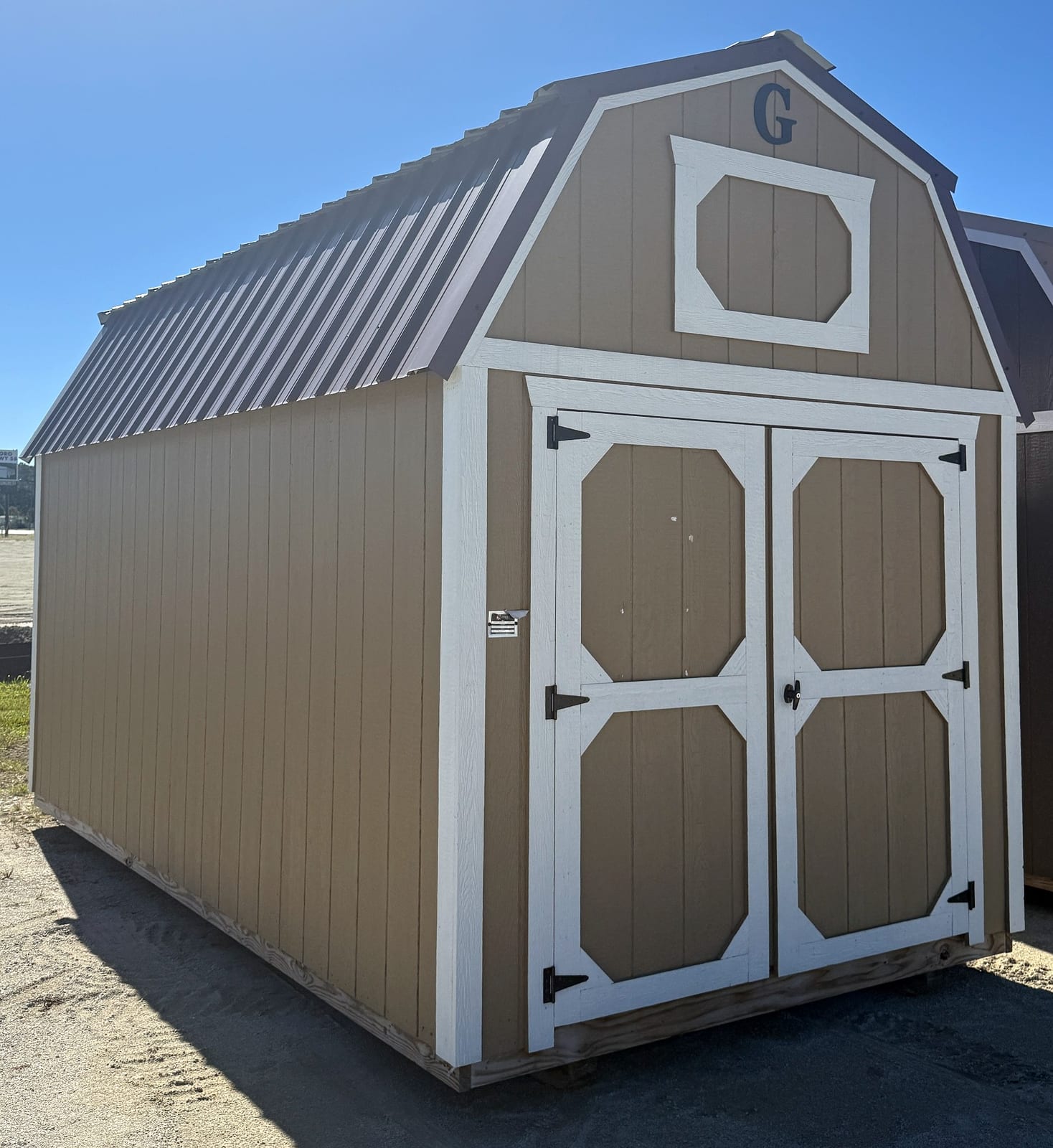 8x16 Lofted Barn at Alpha1 Storage Solutions