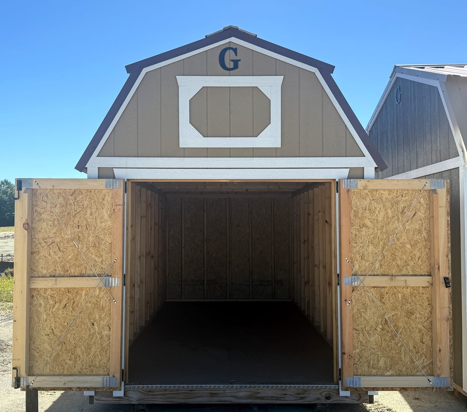 8x16 Lofted Barn at Alpha1 Storage Solutions