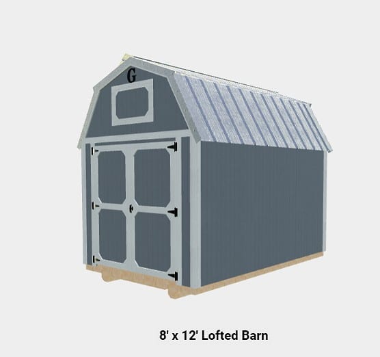 8x12 Lofted Barn at Graceland of Bay Minette