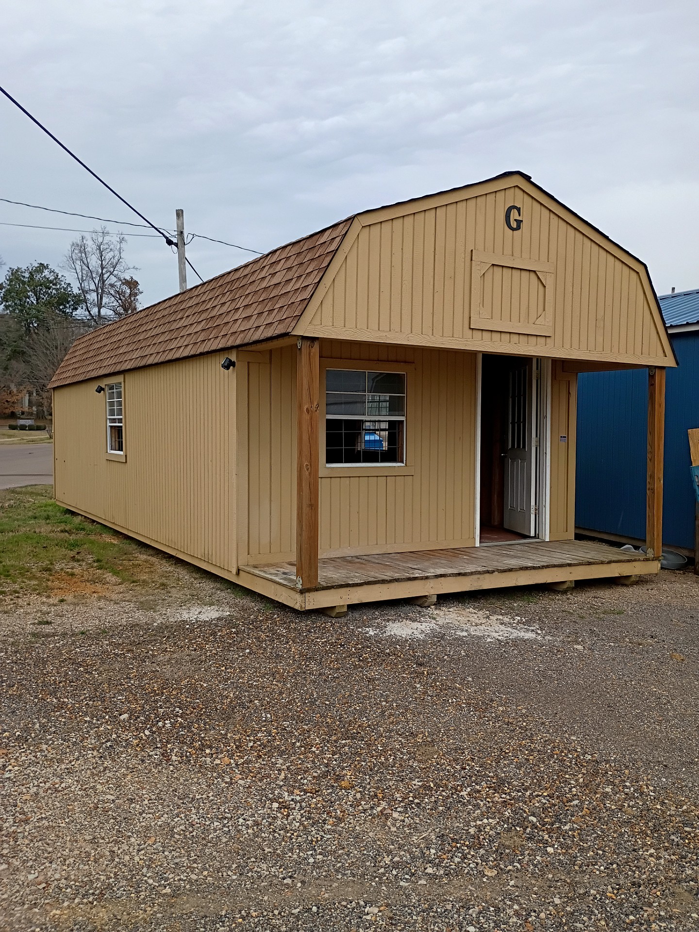 14x32 Lofted Barn Cabin at Jimmy's Portable Buildings of Savannah, TN