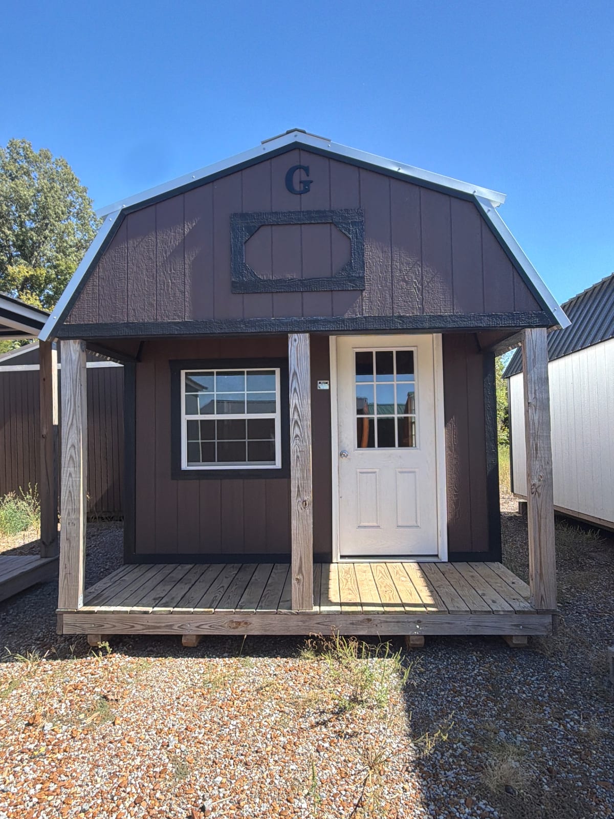 12x32 Lofted Barn Cabin at Jimmy's Portable Buildings of Savannah, TN