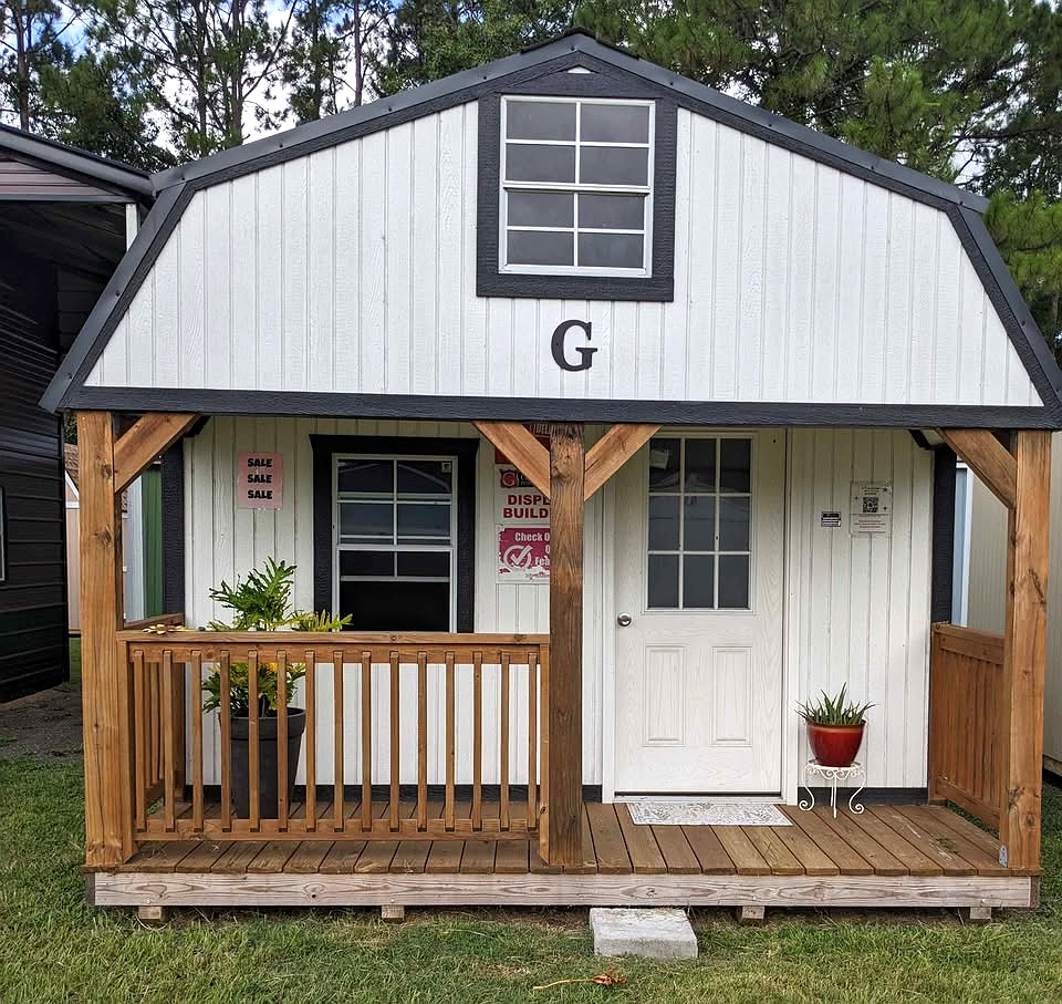 14x28 Lofted Barn Cabin at Graceland Storage Sheds and Buildings of Kingsland