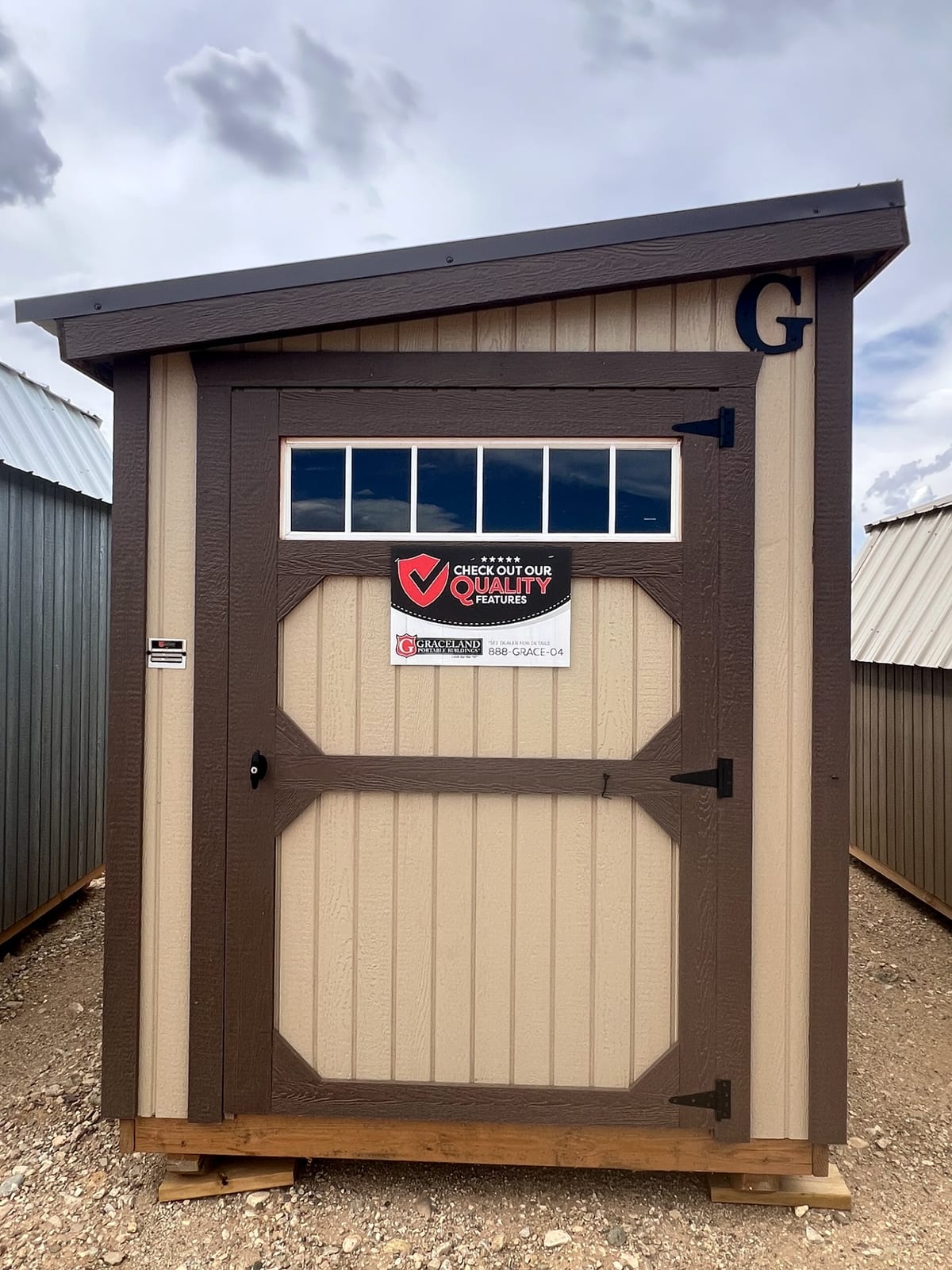 6x12 Mini Shed at Graceland Portable Buildings Dealer, El Prado. Taos House & Stone