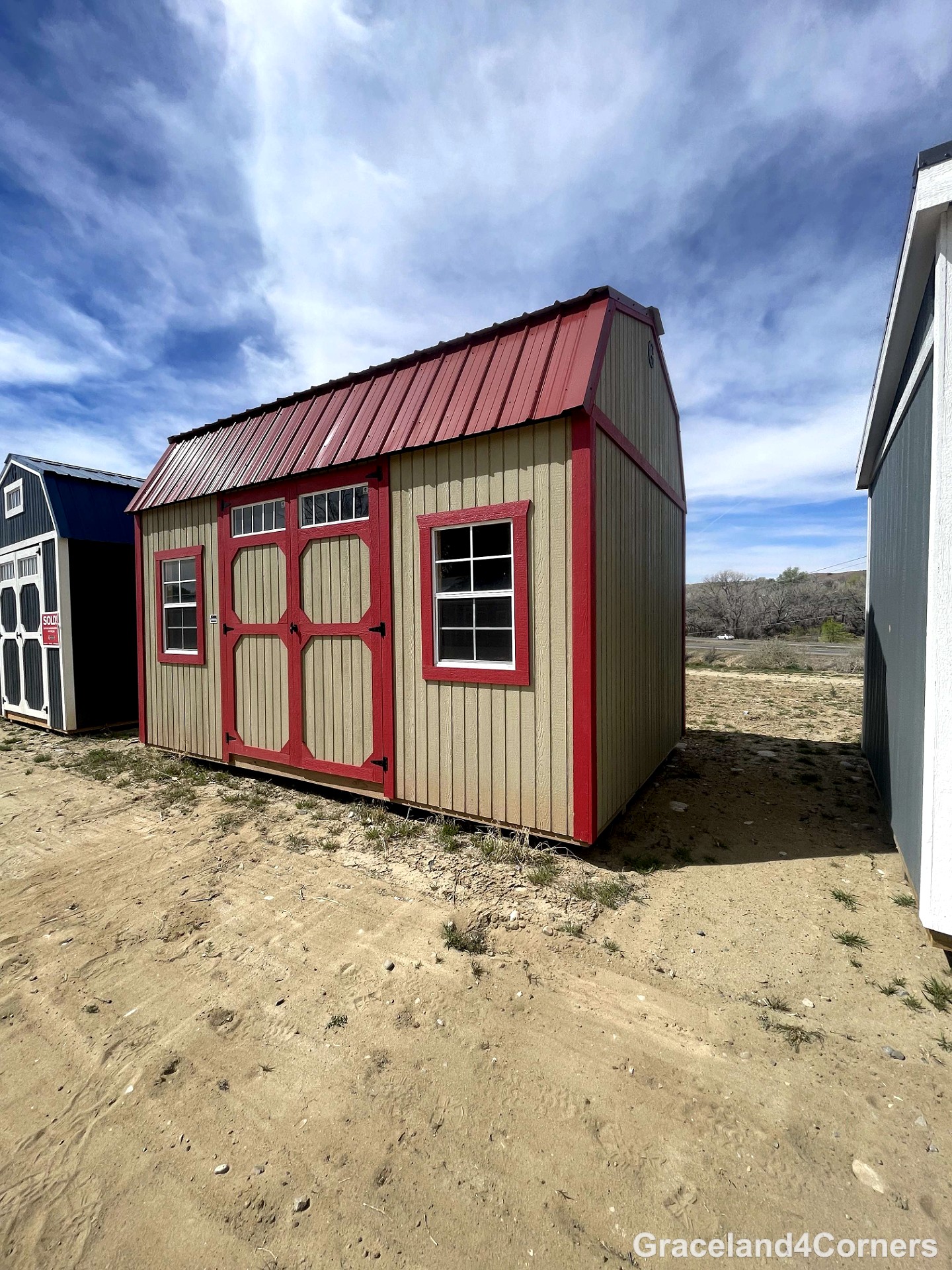10x16 Side Lofted Barn at GRACELAND FOUR CORNERS