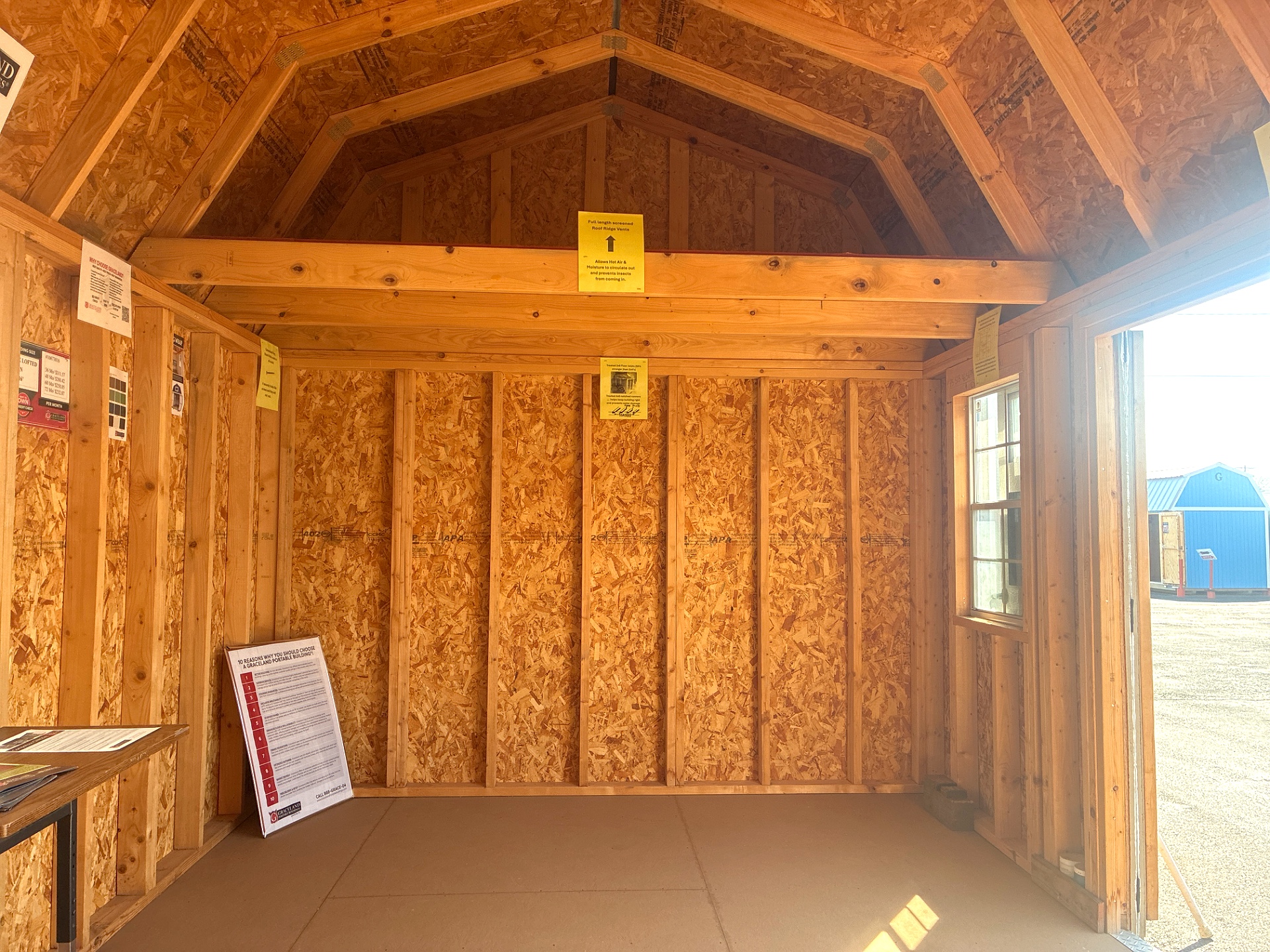 10x16 Side Lofted Barn at ACE Buildings - Graceland of Corpus Christi