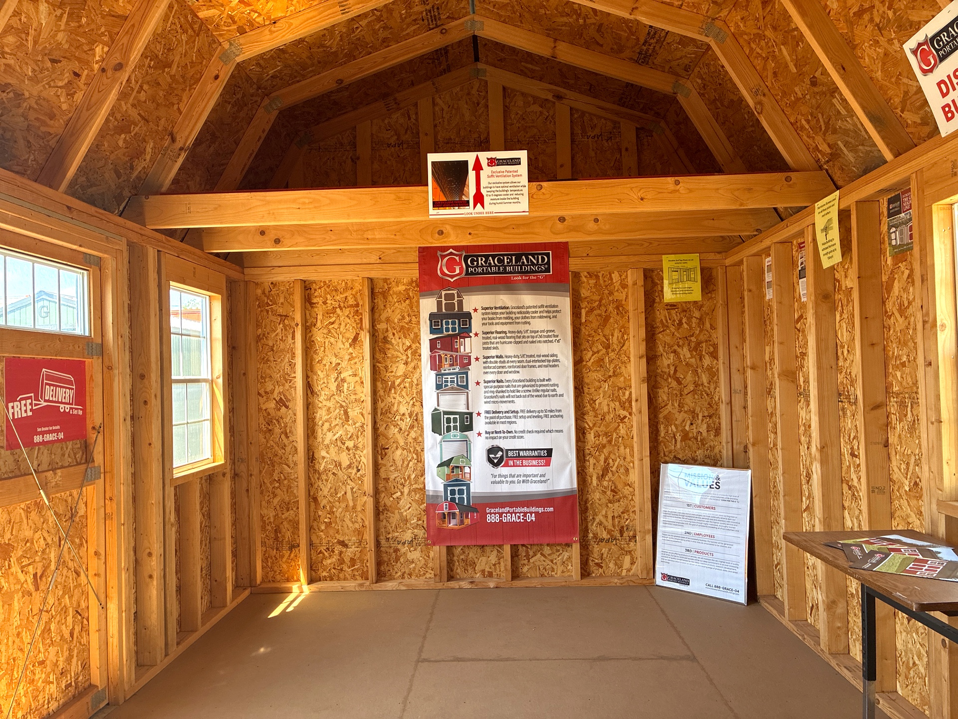 10x16 Side Lofted Barn at ACE Buildings - Graceland of Corpus Christi