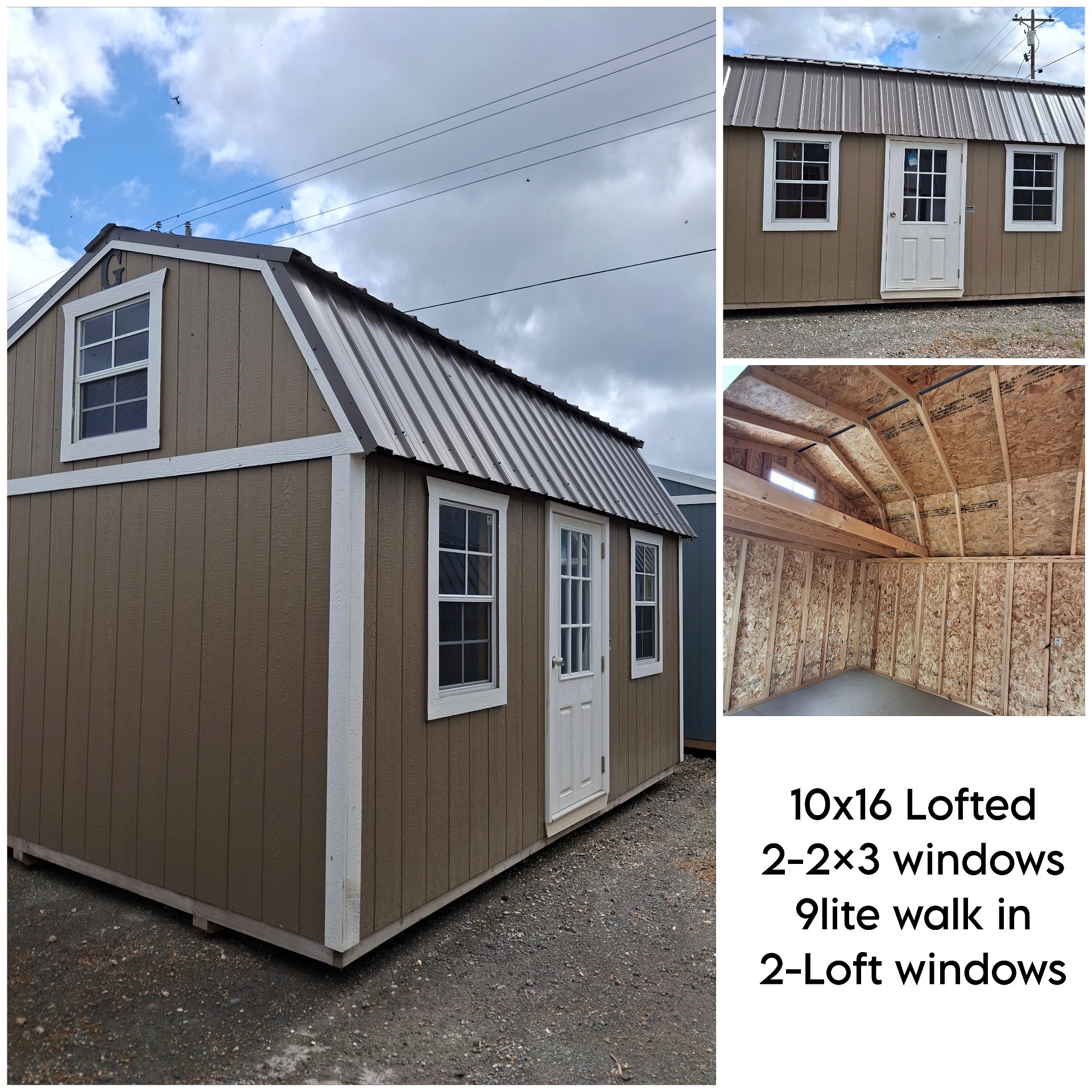 10x16 Side Lofted Barn at Kirbyville Lot - Essex Bros