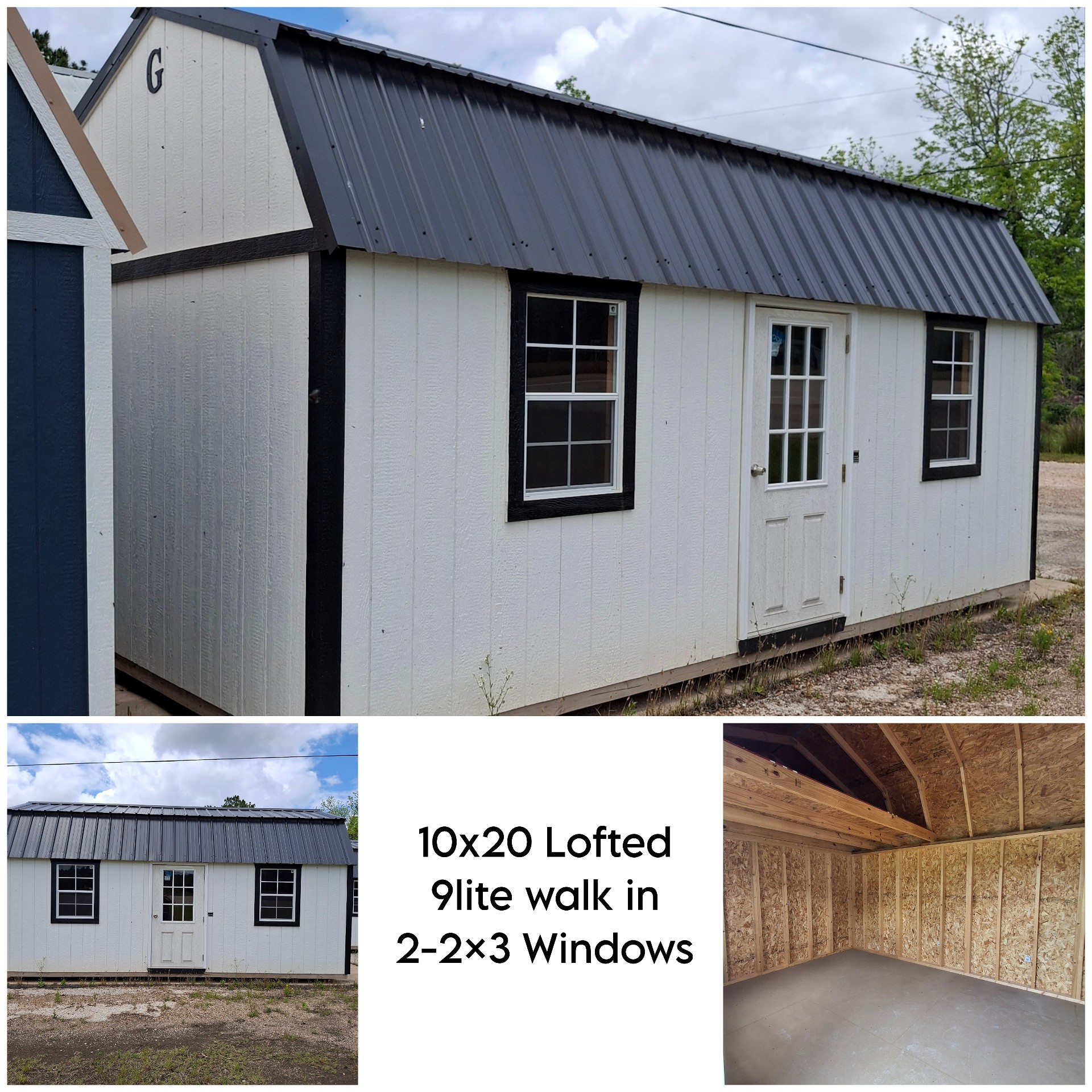 10x20 Side Lofted Barn at Kirbyville Lot - Essex Bros