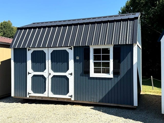 10x16 Side Lofted Barn at Graceland Portable Buildings of the Carolinas / Dixie Motors, LLC