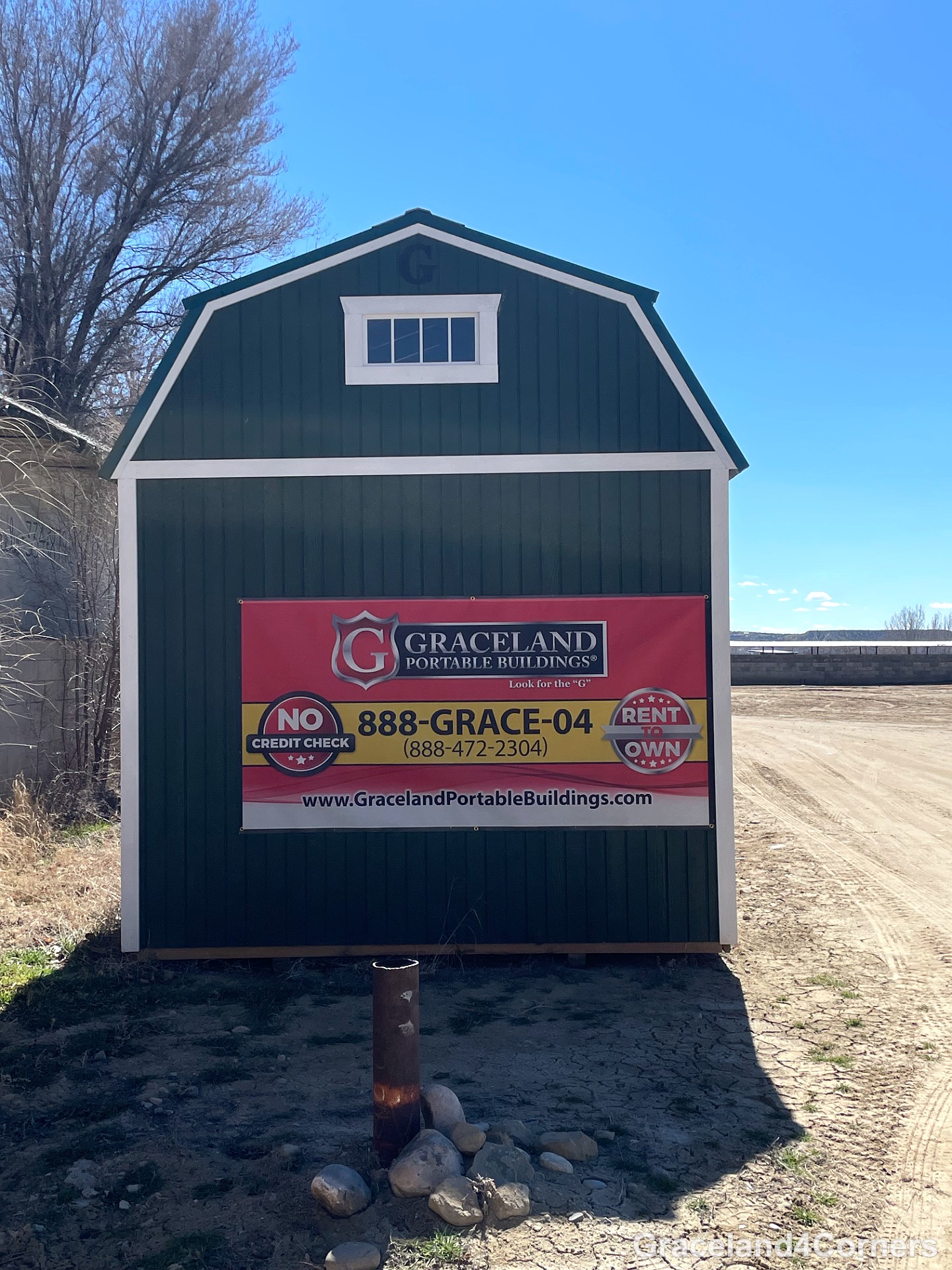10x20 Side Lofted Barn at GRACELAND FOUR CORNERS