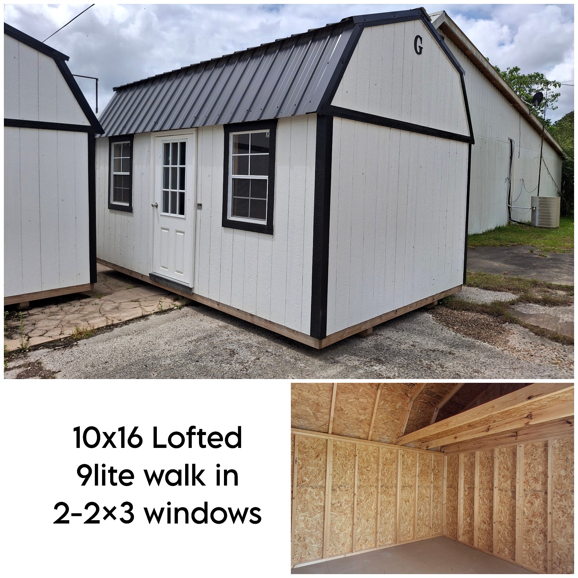 10x16 Side Lofted Barn at Kirbyville Lot - Essex Bros