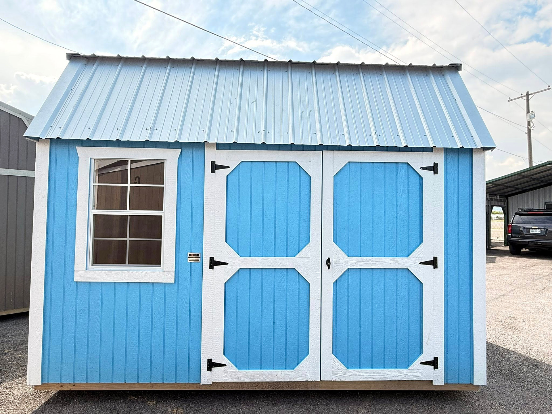 8x12 Side Lofted Barn at ACE Buildings - Graceland of Corpus Christi