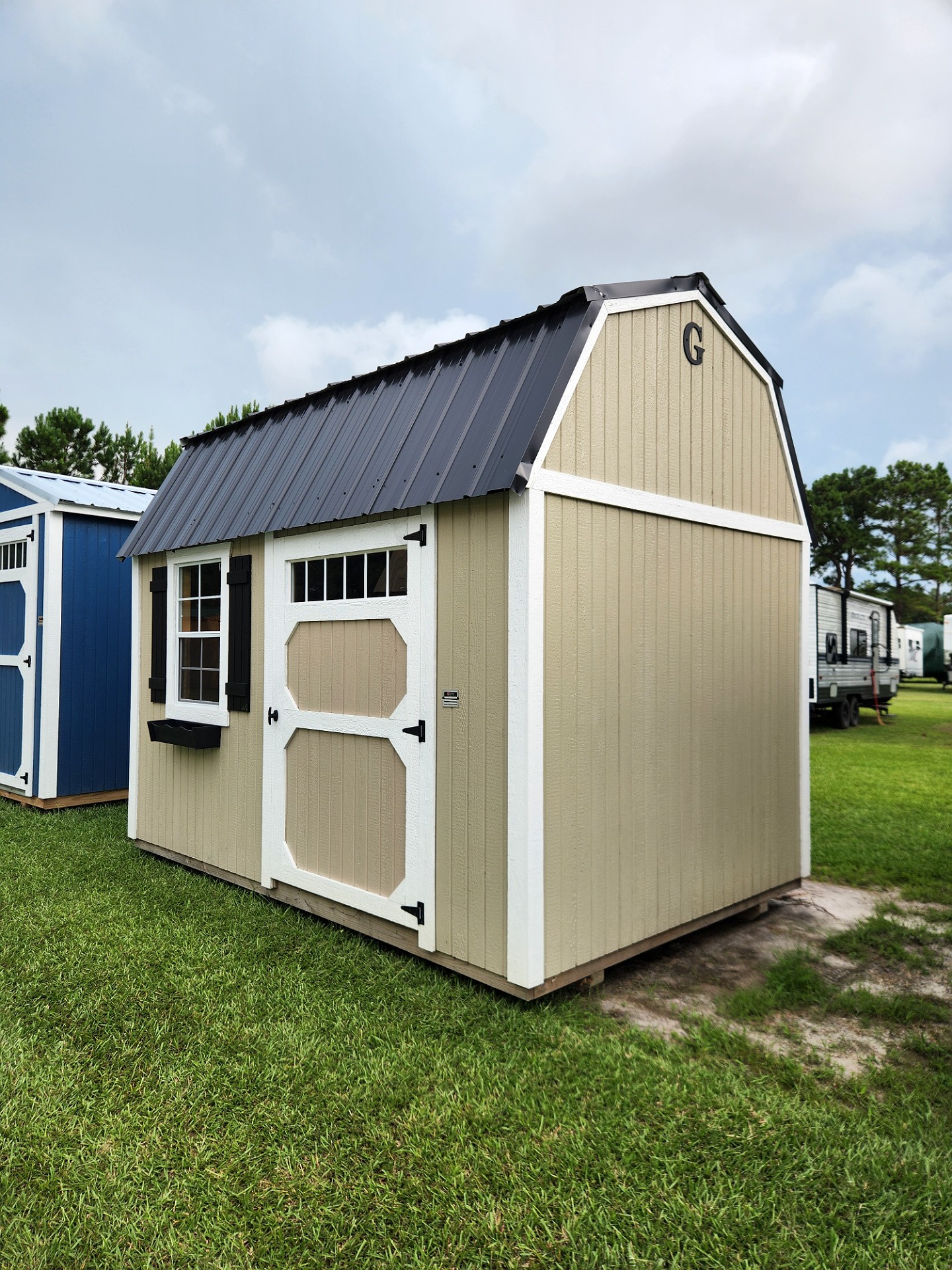 8x12 Side Lofted Barn at Toler's Coastal Structures - Newport