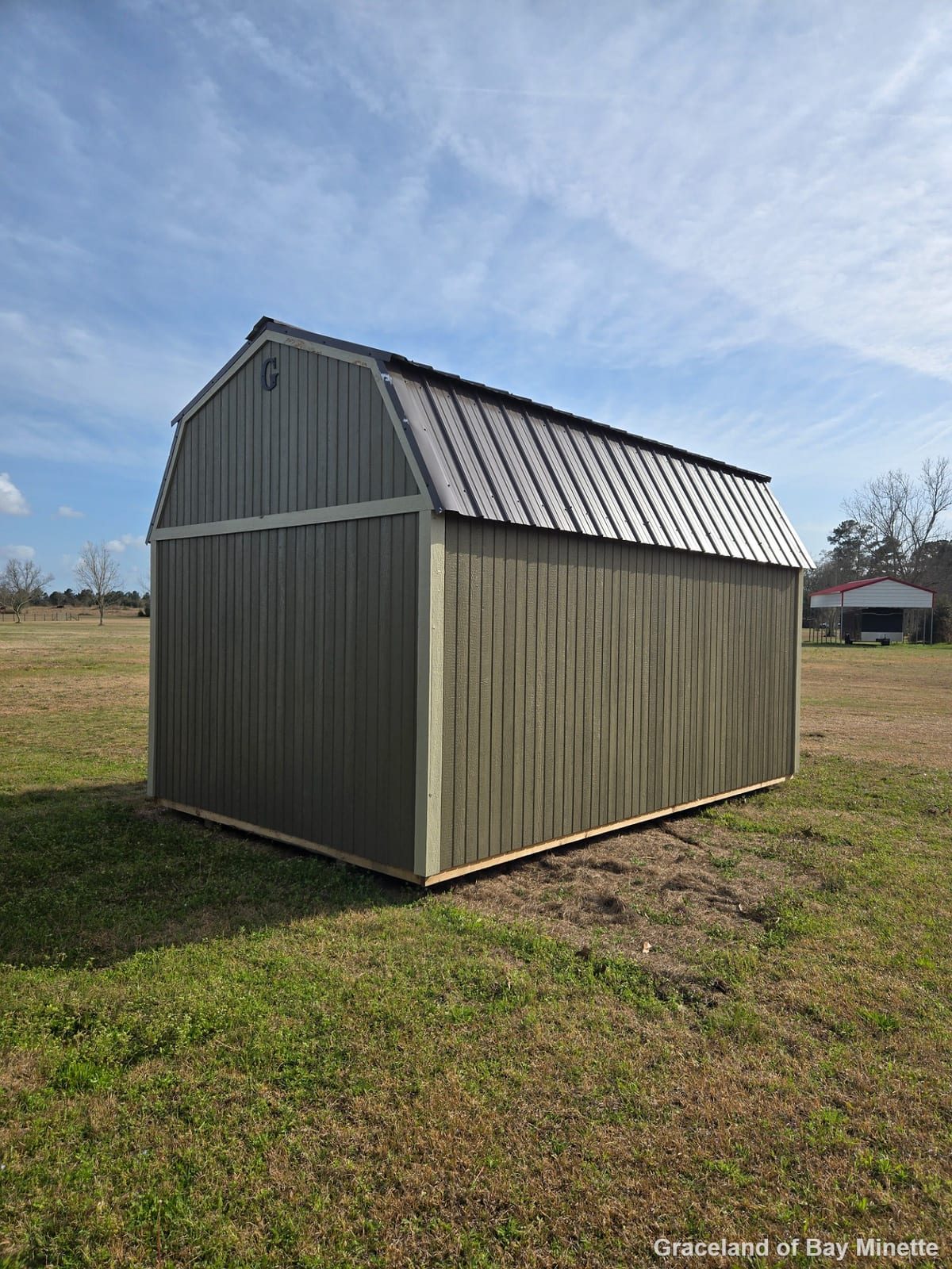10x16 Side Lofted Barn at Graceland of Bay Minette