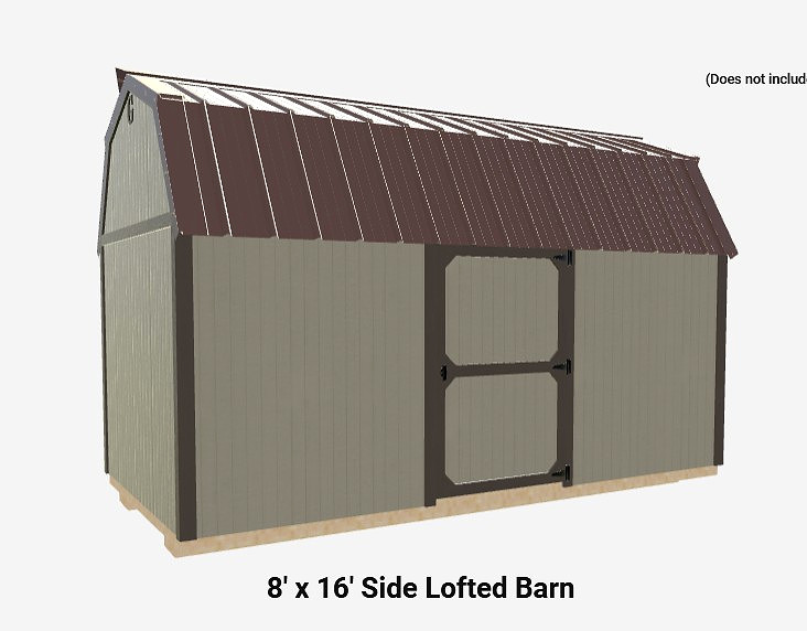 8x16 Side Lofted Barn at ACE Buildings - Graceland of Corpus Christi