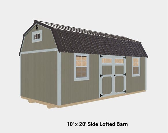 10x20 Side Lofted Barn at Graceland of Bay Minette