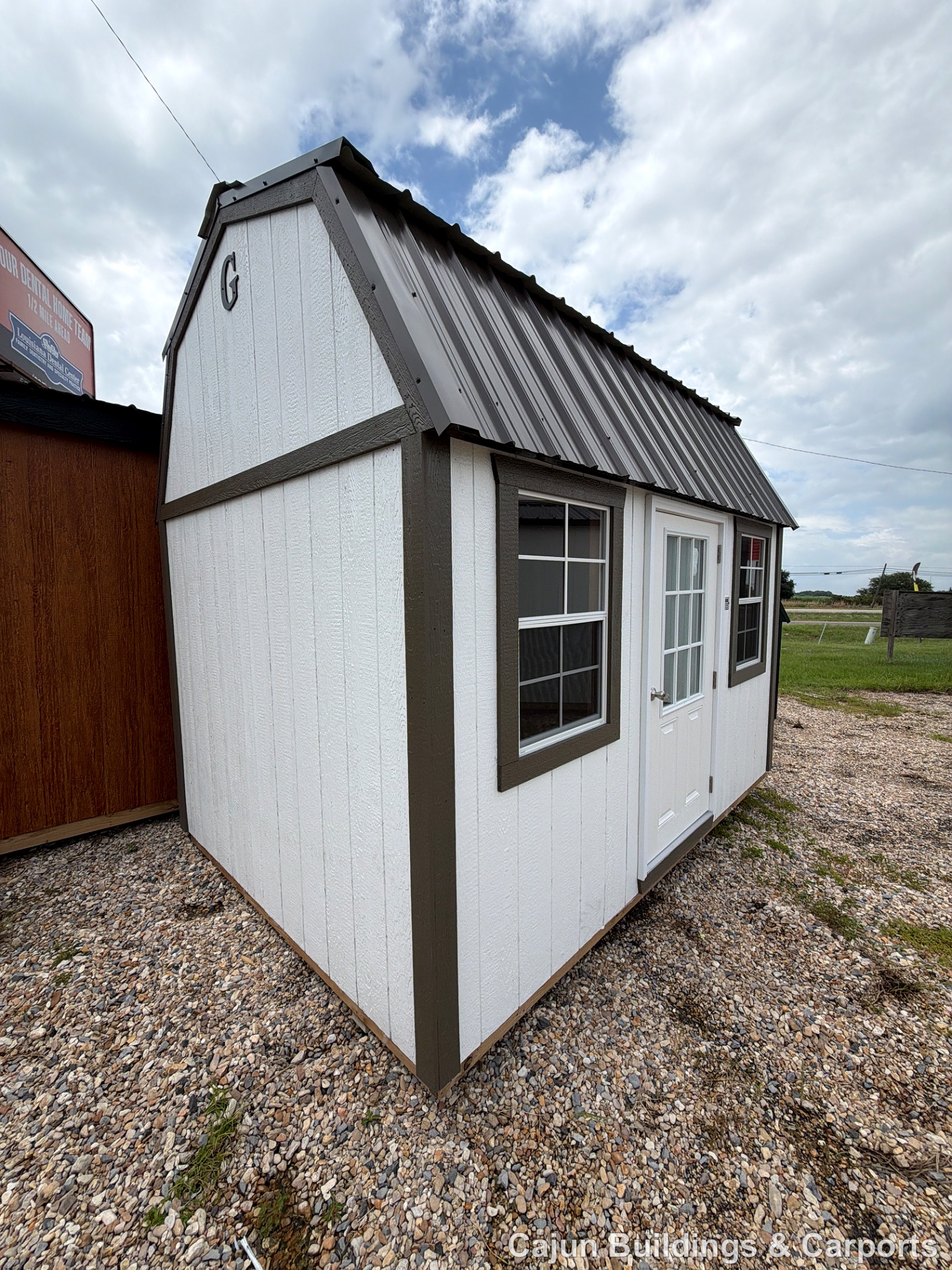8x12 Side Lofted Barn at Cajun Buildings and Carports