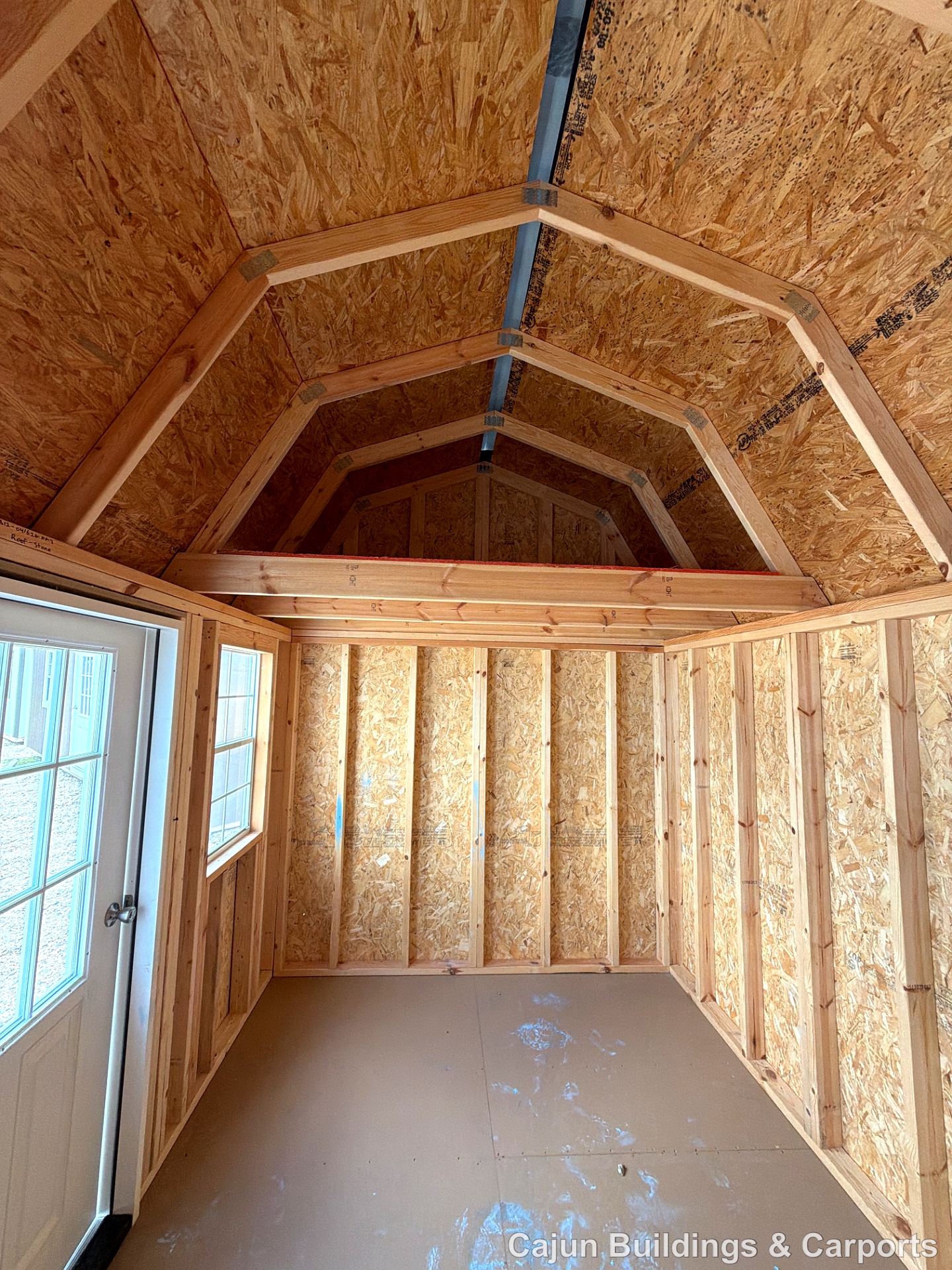 8x12 Side Lofted Barn at Cajun Buildings and Carports