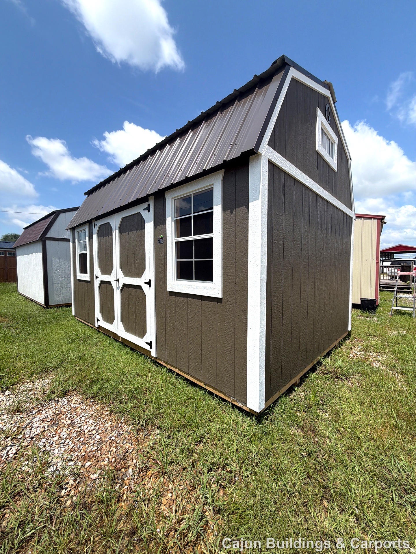 10x16 Side Lofted Barn at Cajun Buildings and Carports