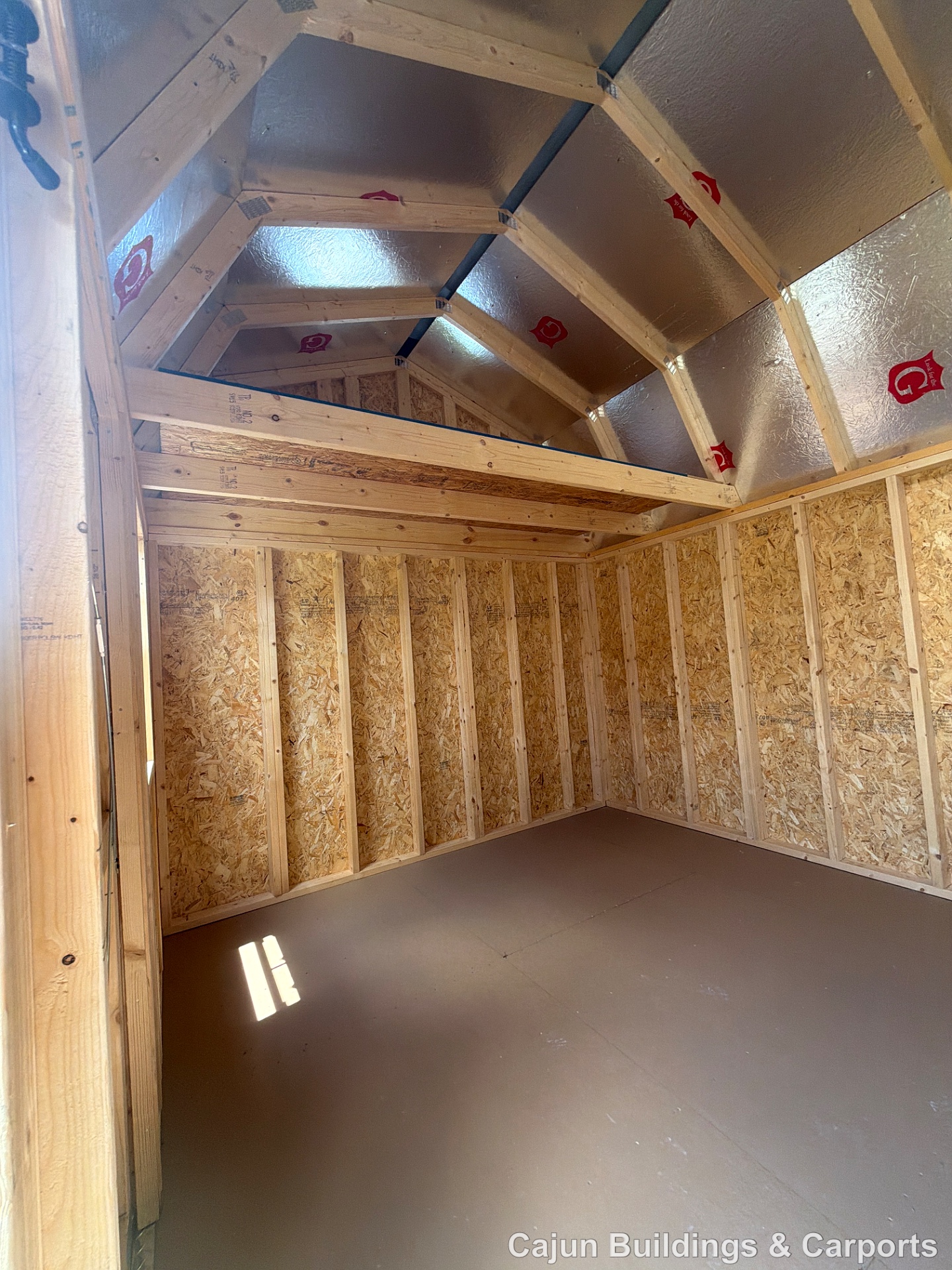 10x16 Side Lofted Barn at Cajun Buildings and Carports