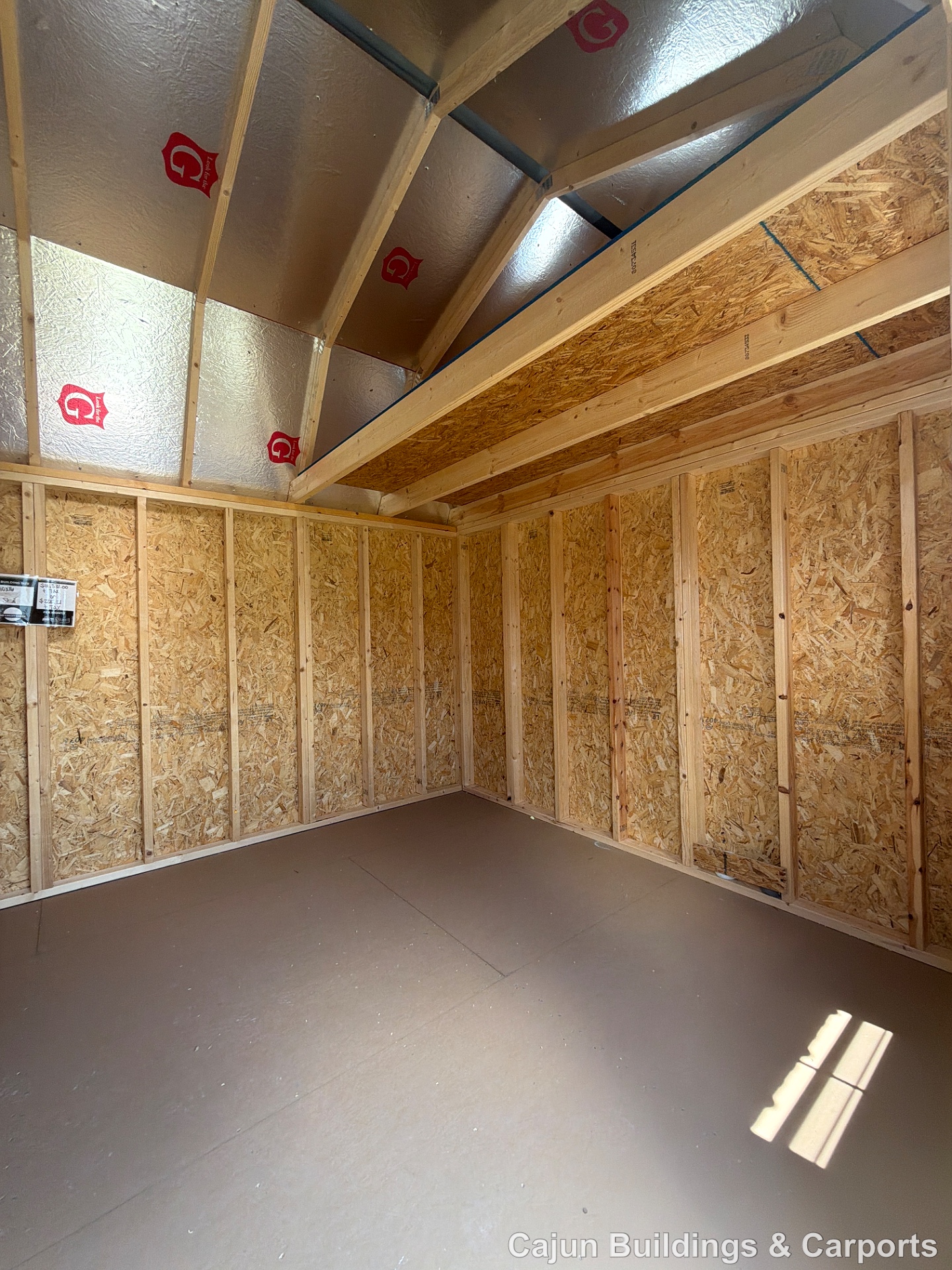 10x16 Side Lofted Barn at Cajun Buildings and Carports