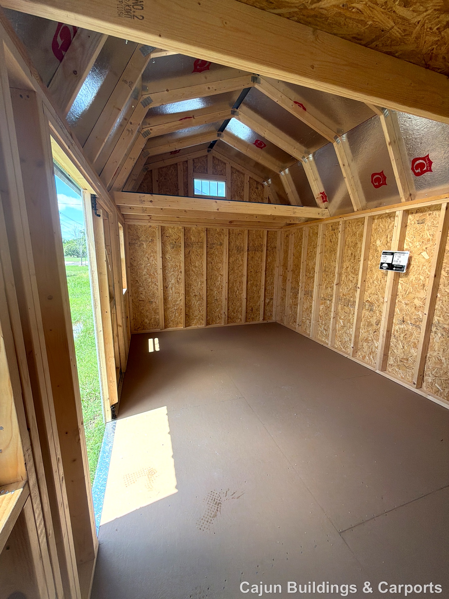 10x16 Side Lofted Barn at Cajun Buildings and Carports